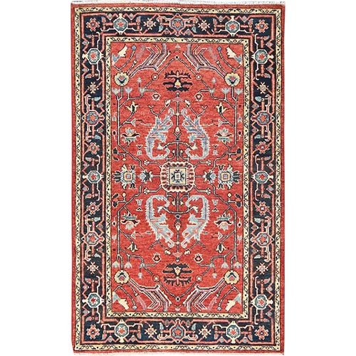 Imperial Red, Afghan Peshawar with All Over Heriz Design, Natural Dyes, Extra Soft Wool, Hand Knotted, Oriental Rug
