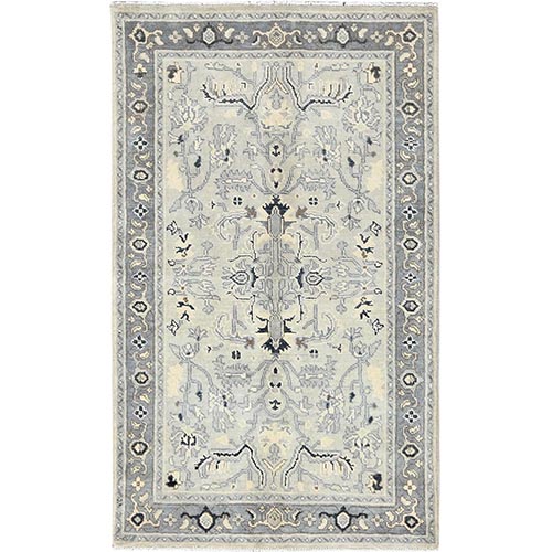 Beige, Afghan Peshawar with All Over Heriz Design, Natural Dyes, Natural Wool, Hand Knotted, Oriental Rug