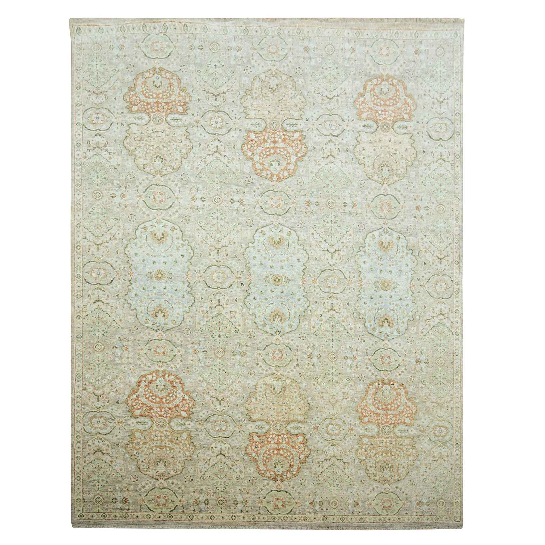 Oushak-And-Peshawar-Hand-Knotted-Rug-416395