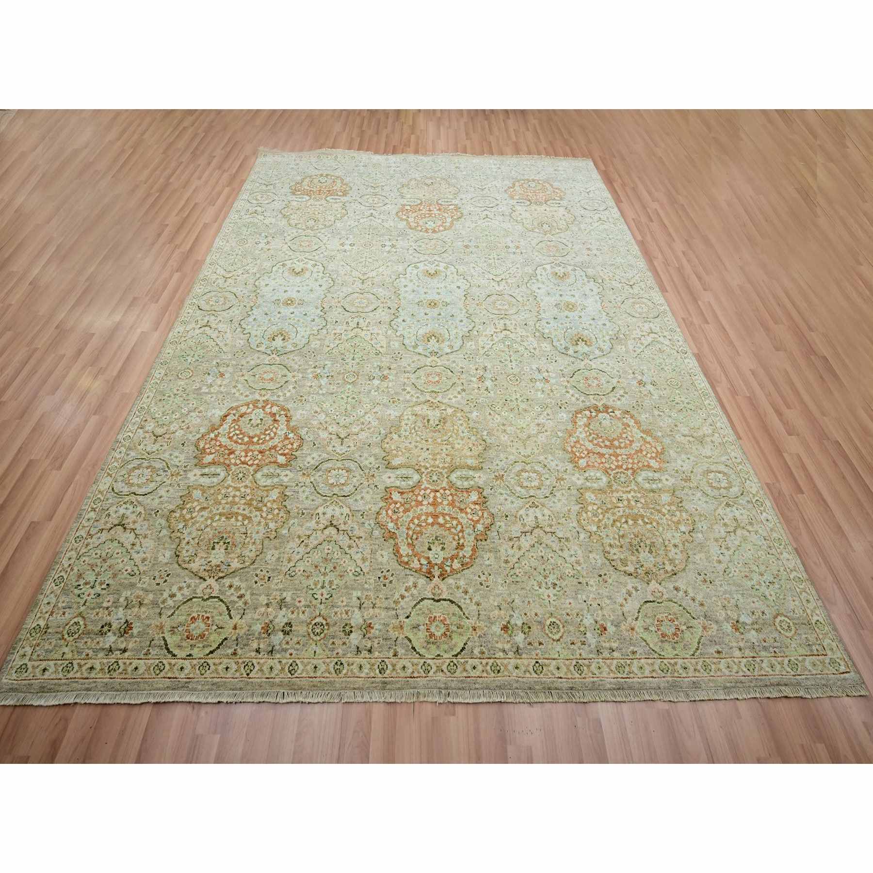 Oushak-And-Peshawar-Hand-Knotted-Rug-416395