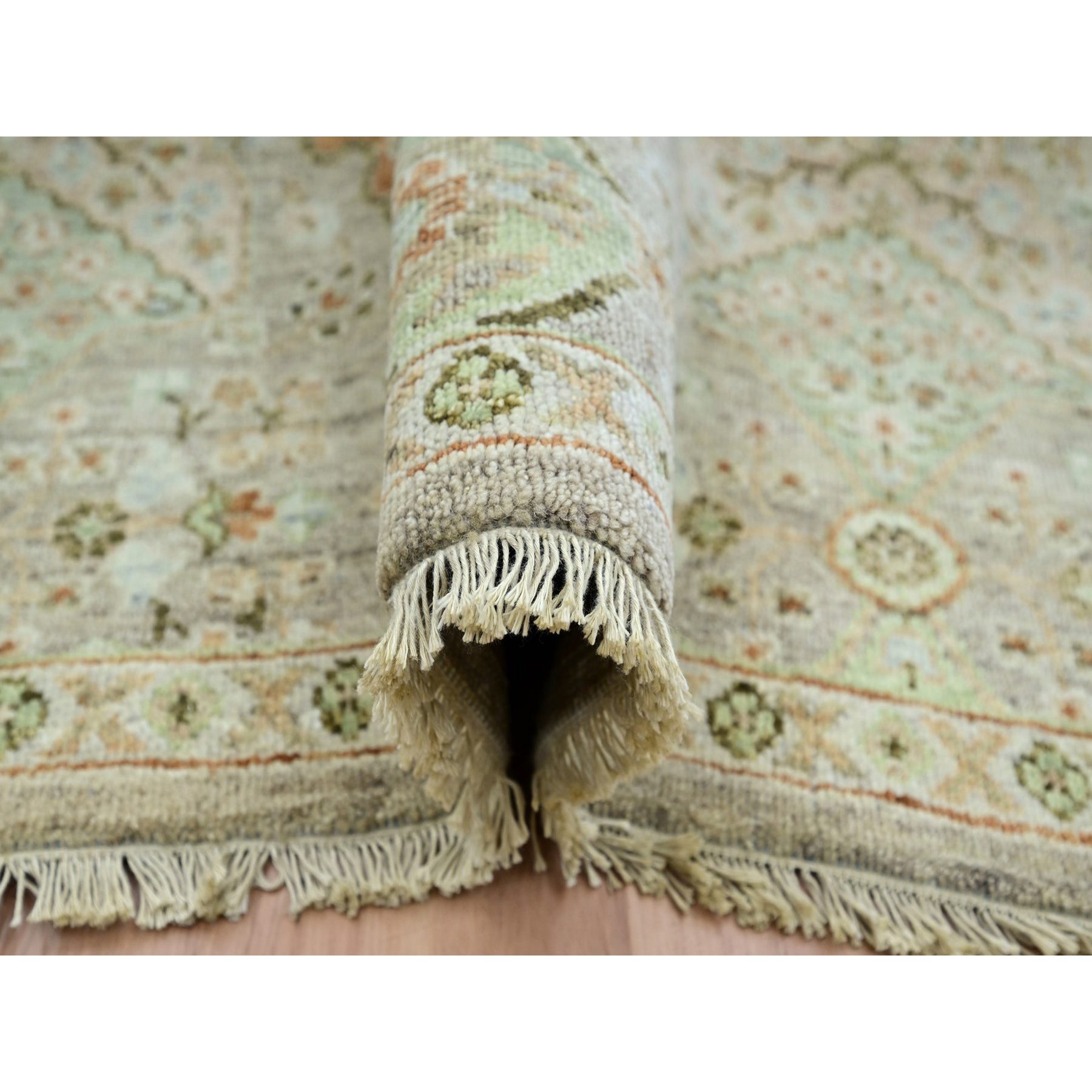 Oushak-And-Peshawar-Hand-Knotted-Rug-416395