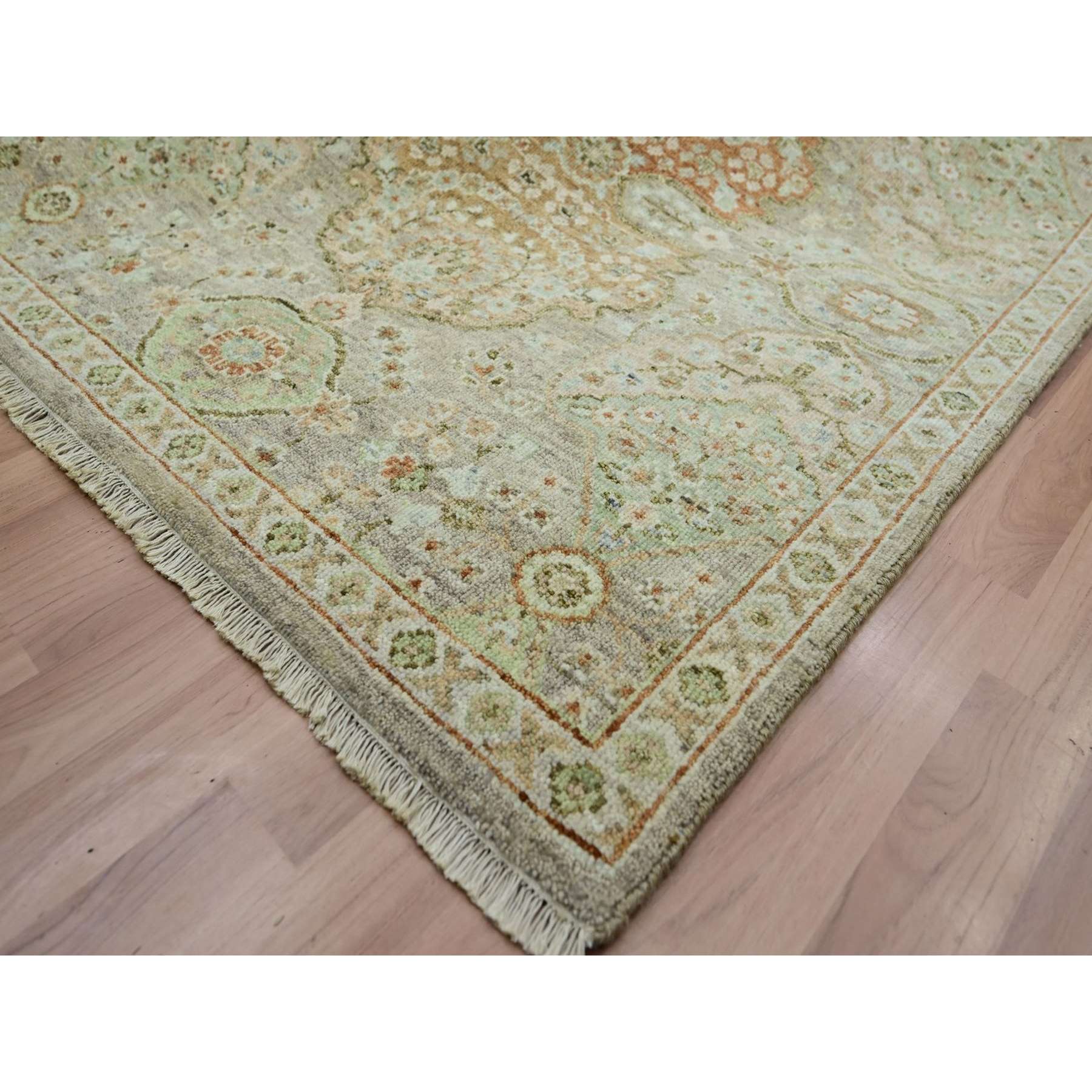 Oushak-And-Peshawar-Hand-Knotted-Rug-416395