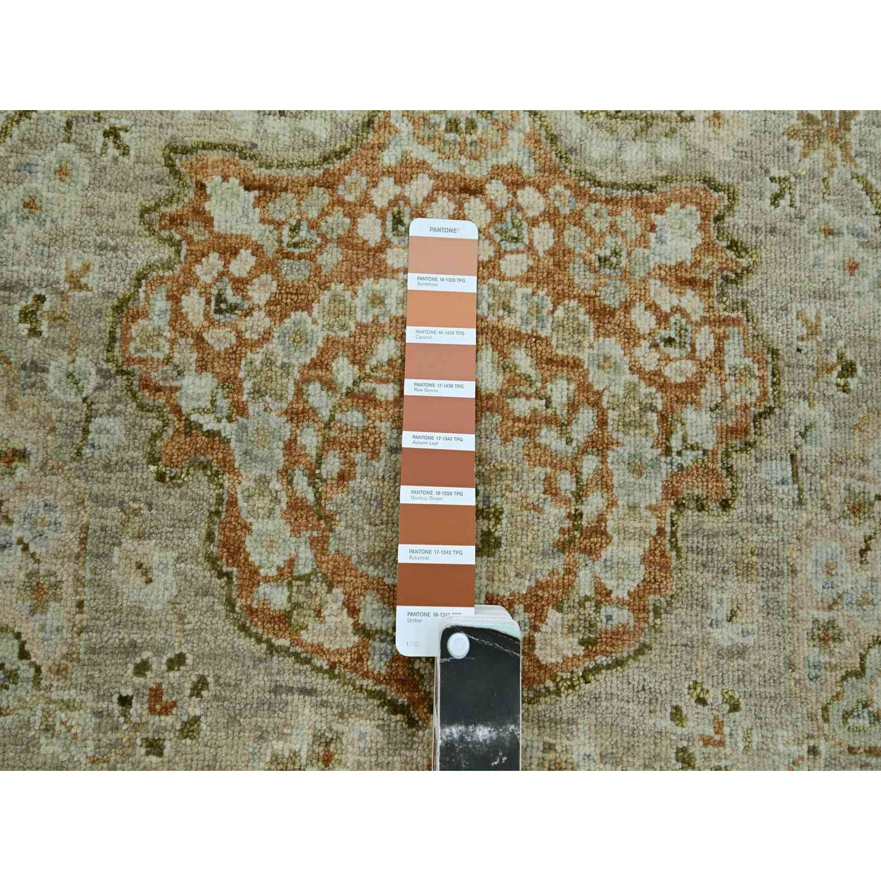 Oushak-And-Peshawar-Hand-Knotted-Rug-416395