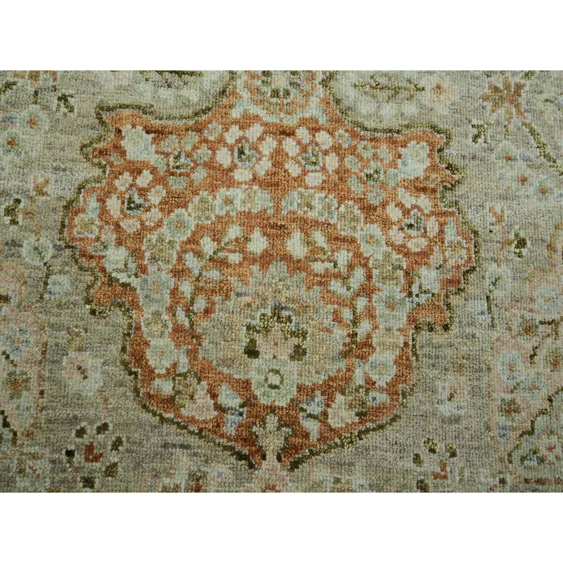 Oushak-And-Peshawar-Hand-Knotted-Rug-416395