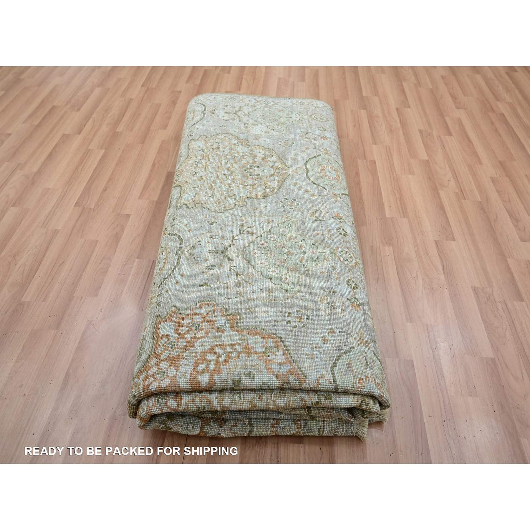 Oushak-And-Peshawar-Hand-Knotted-Rug-416395