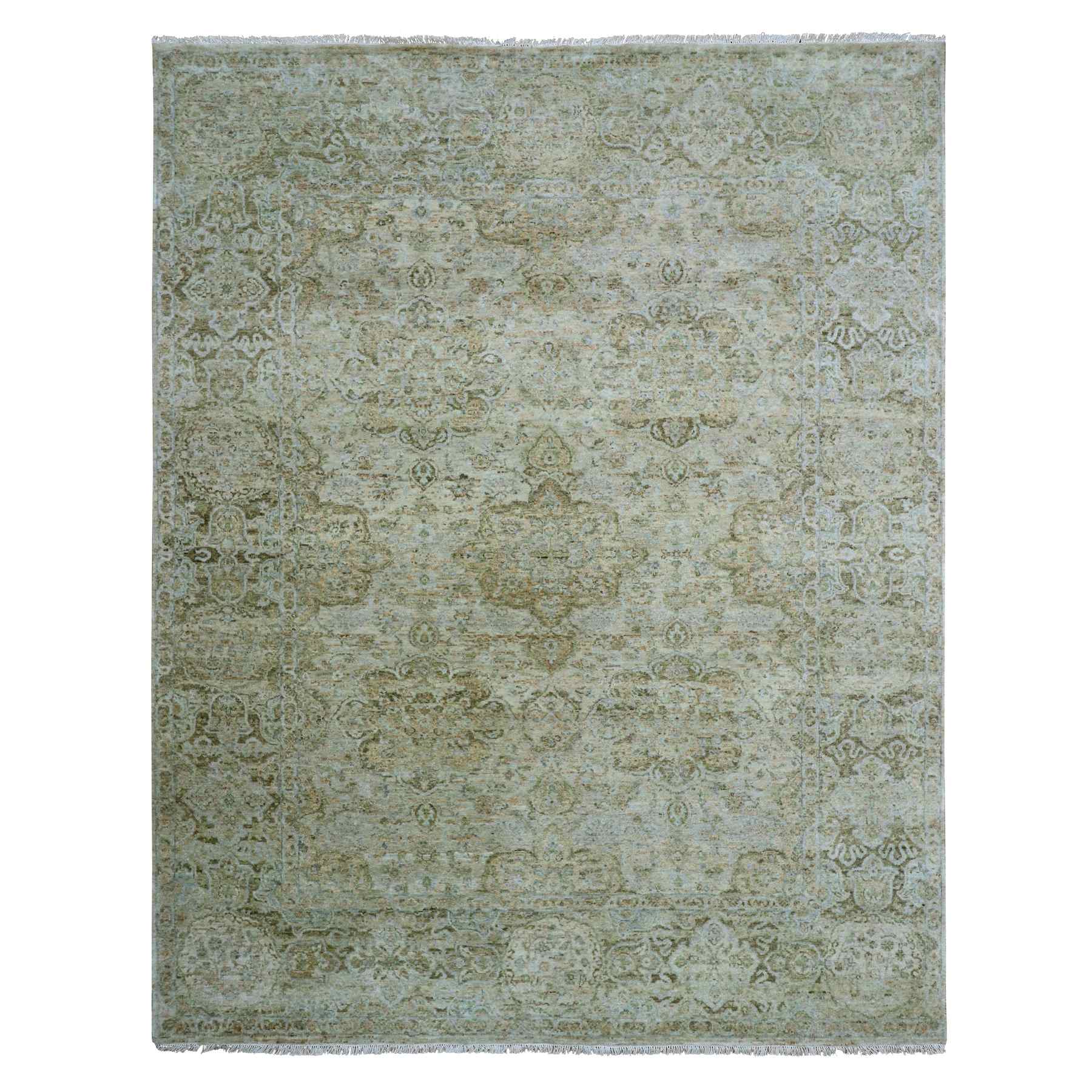 Oushak-And-Peshawar-Hand-Knotted-Rug-416400