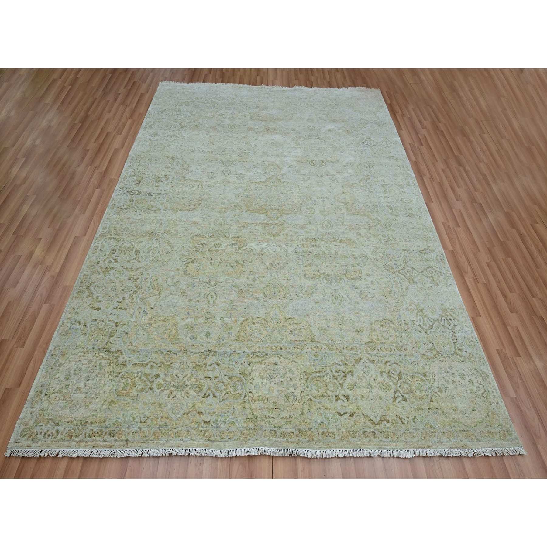 Oushak-And-Peshawar-Hand-Knotted-Rug-416400