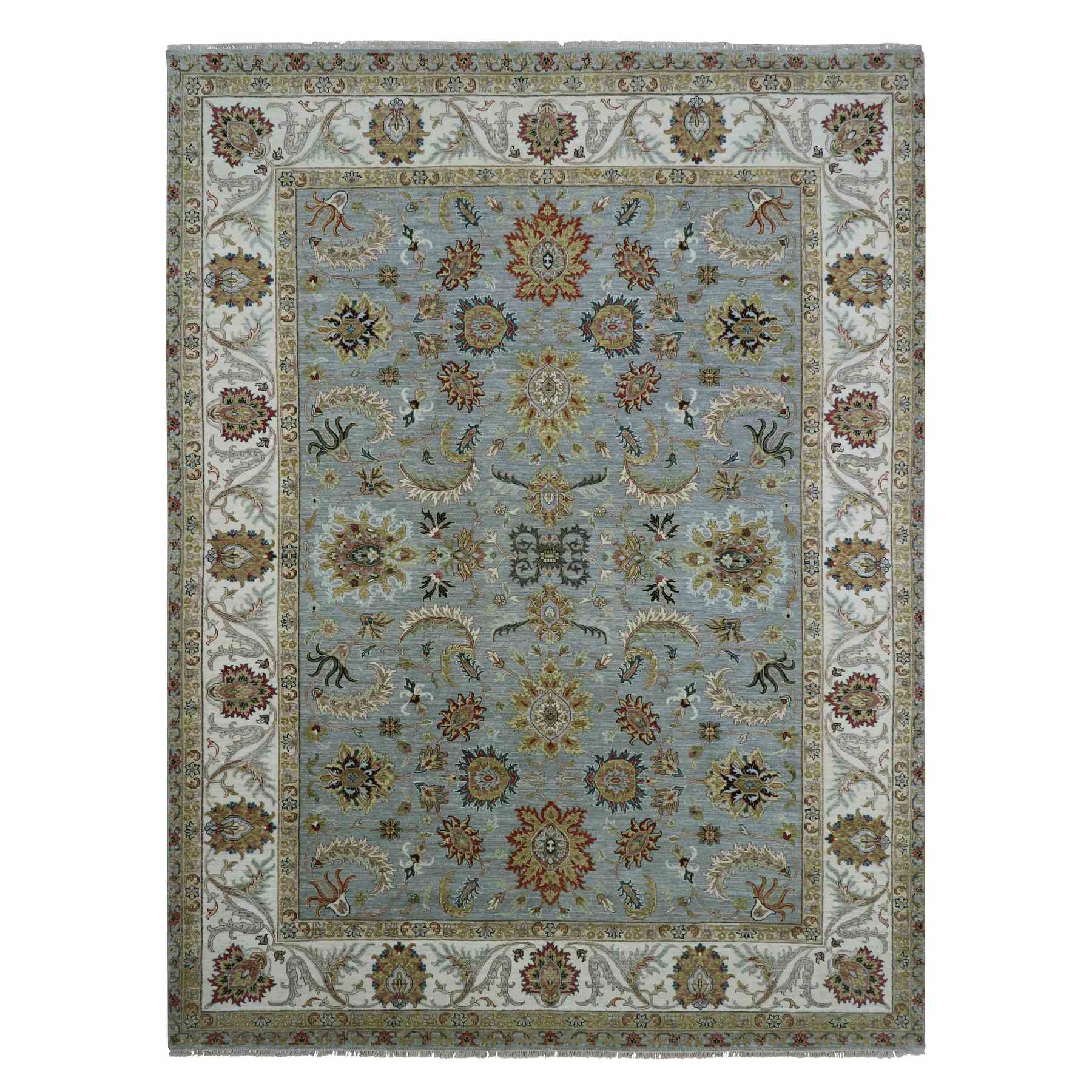 Oushak-And-Peshawar-Hand-Knotted-Rug-416450