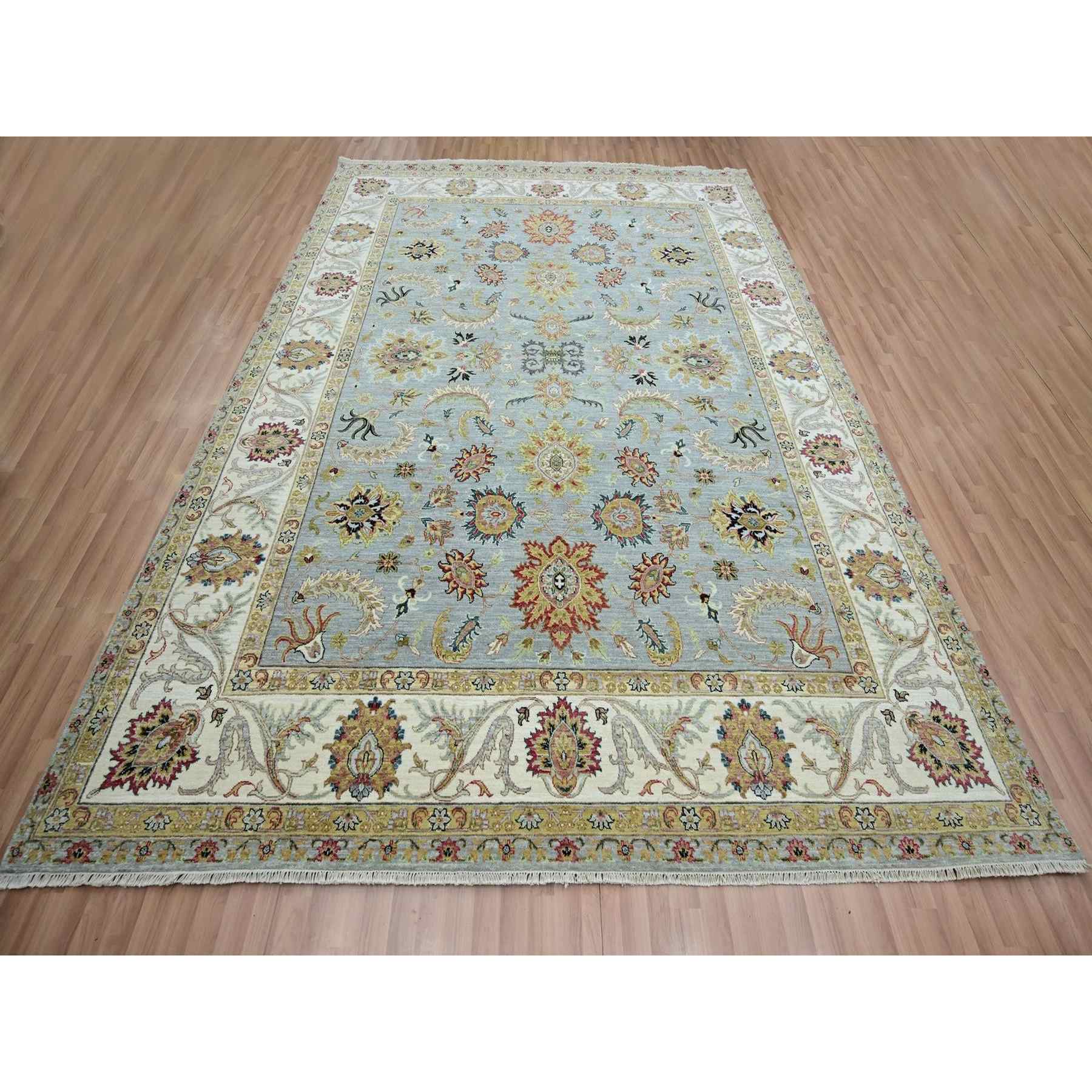 Oushak-And-Peshawar-Hand-Knotted-Rug-416450