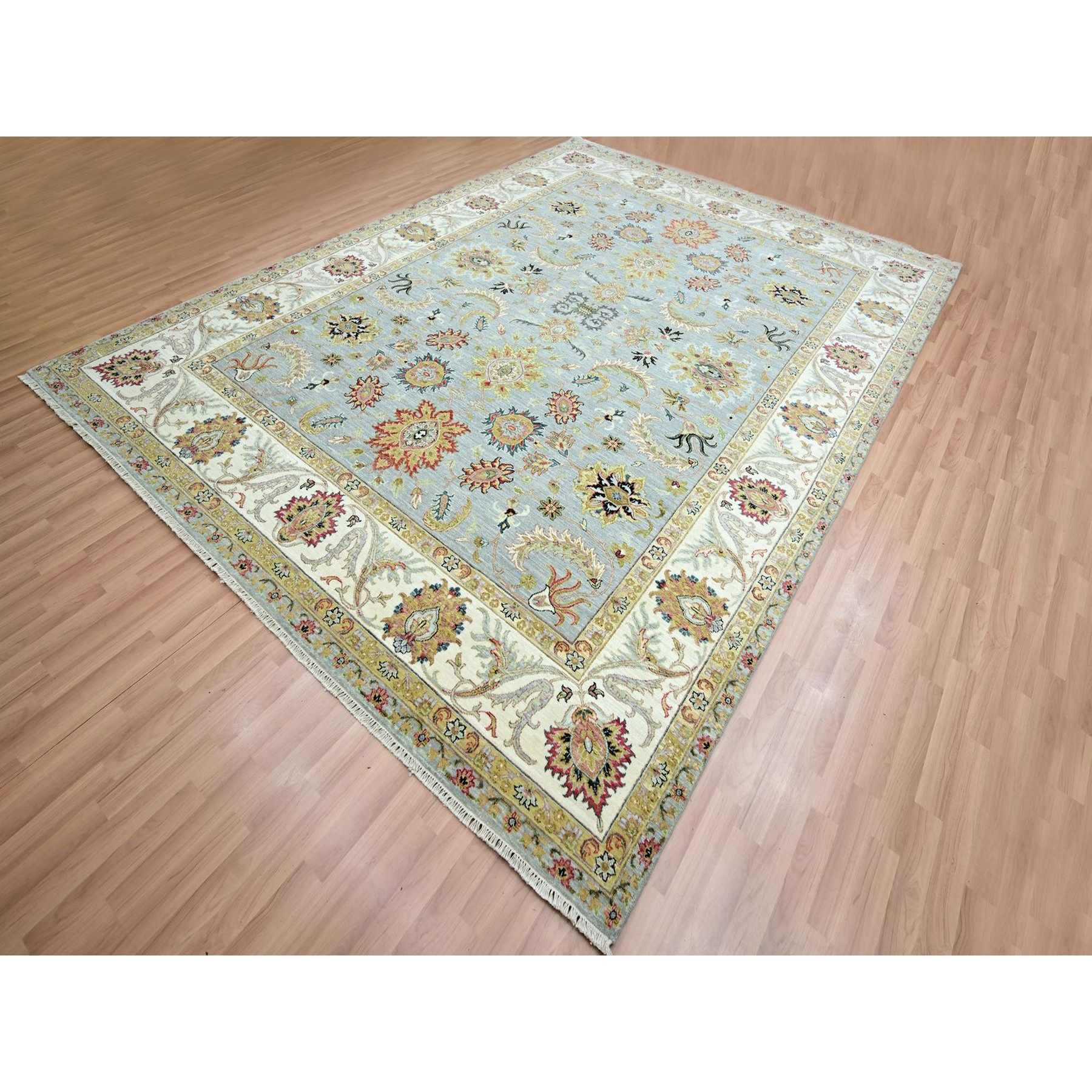 Oushak-And-Peshawar-Hand-Knotted-Rug-416450