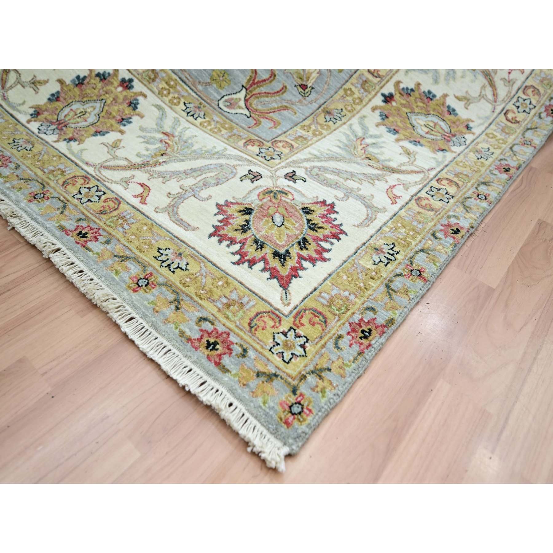 Oushak-And-Peshawar-Hand-Knotted-Rug-416450