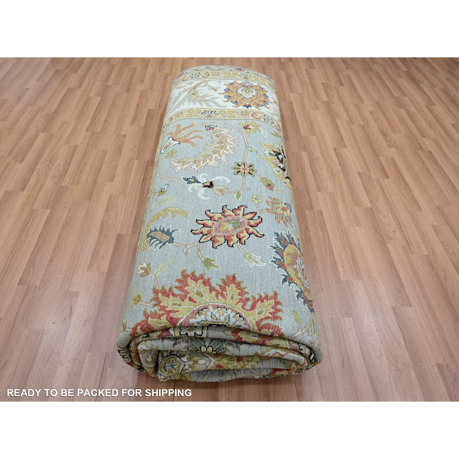 Oushak-And-Peshawar-Hand-Knotted-Rug-416450