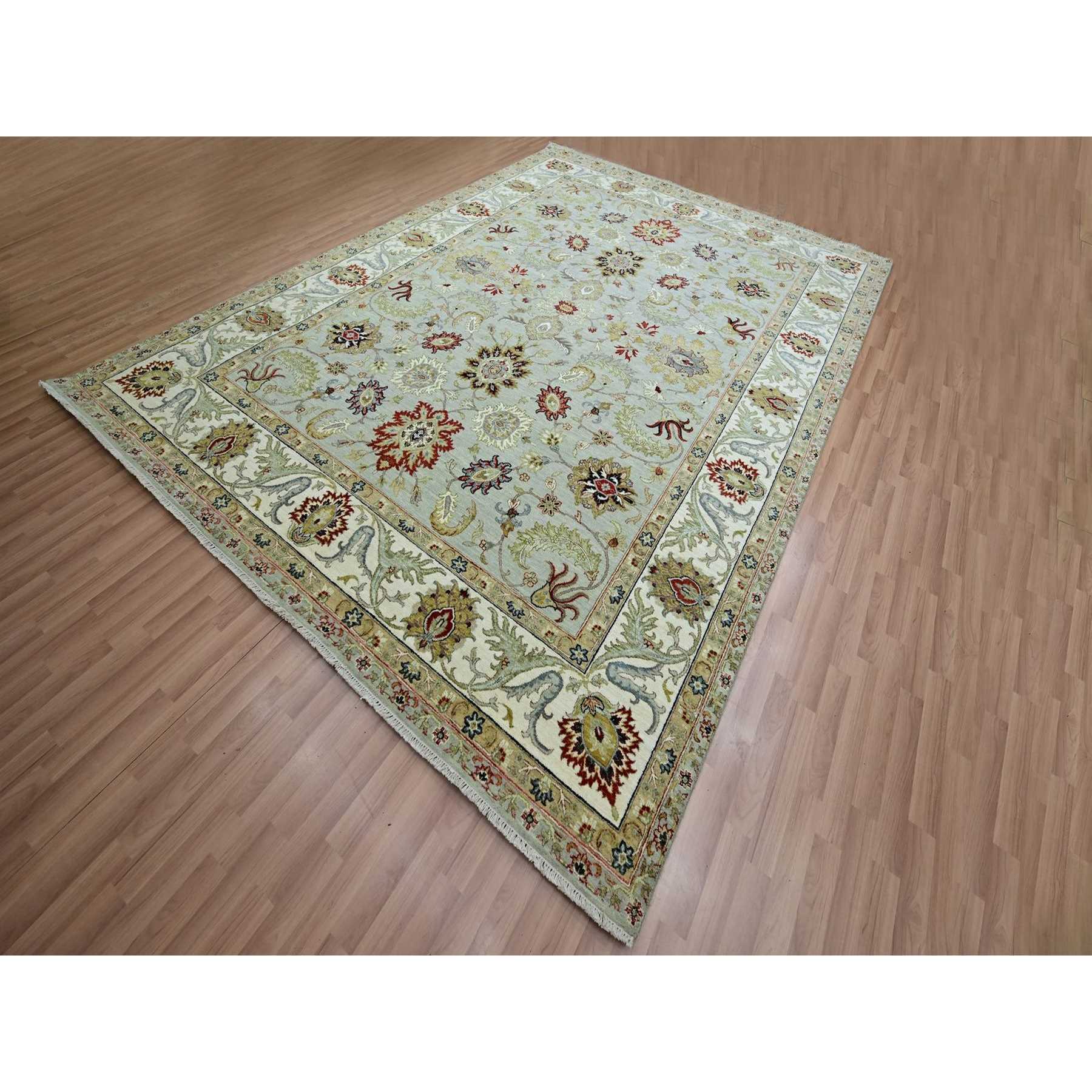 Oushak-And-Peshawar-Hand-Knotted-Rug-416455