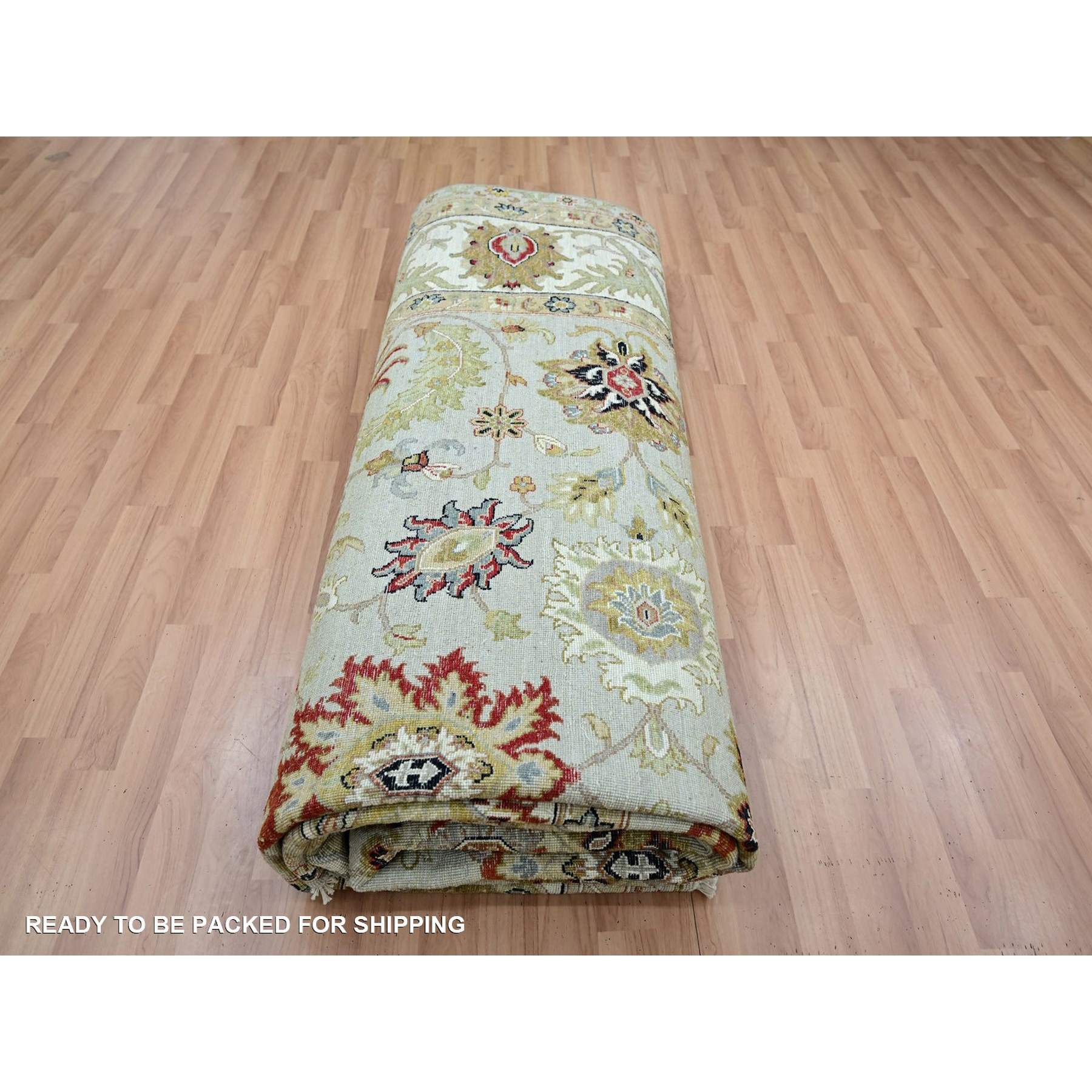 Oushak-And-Peshawar-Hand-Knotted-Rug-416455