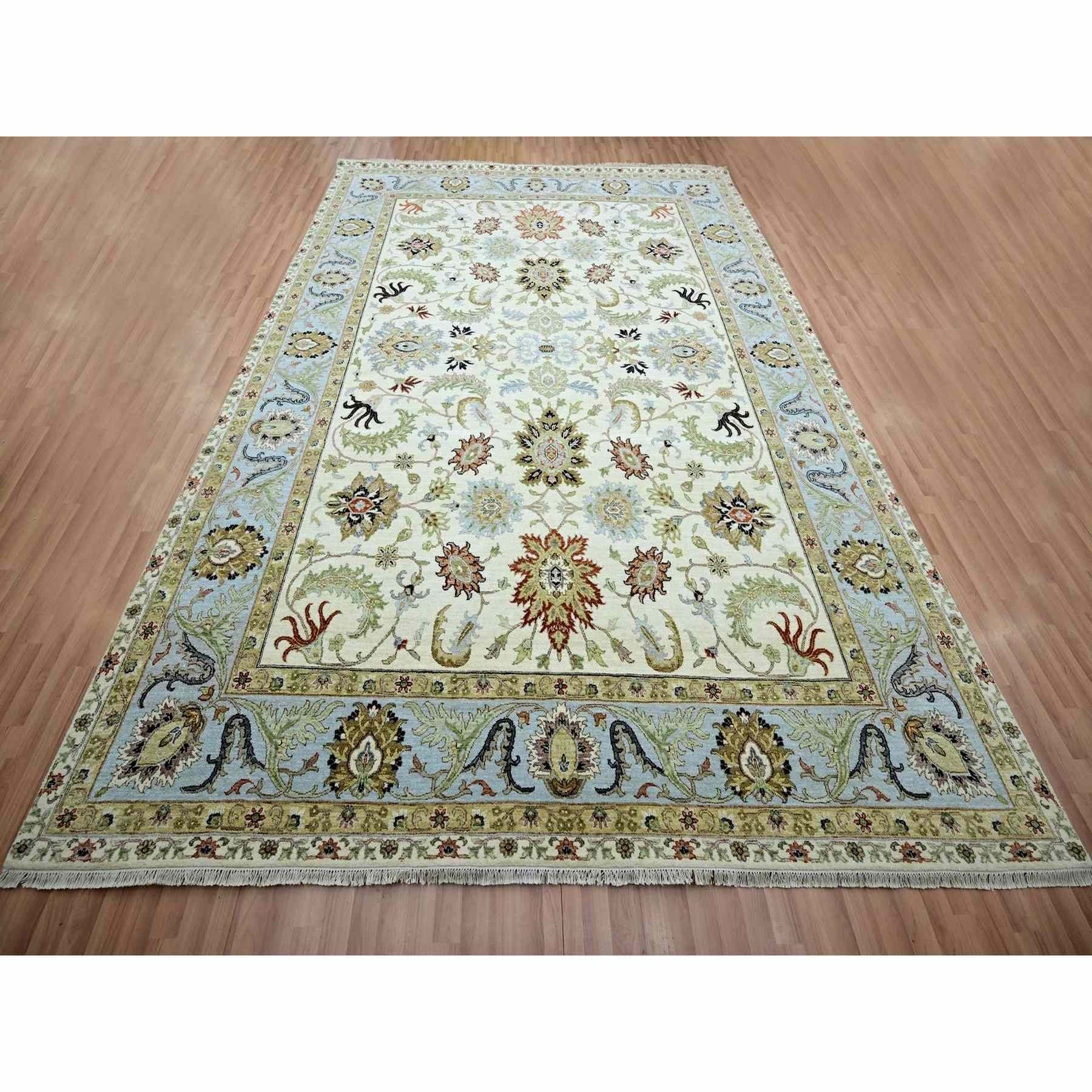Oushak-And-Peshawar-Hand-Knotted-Rug-416465