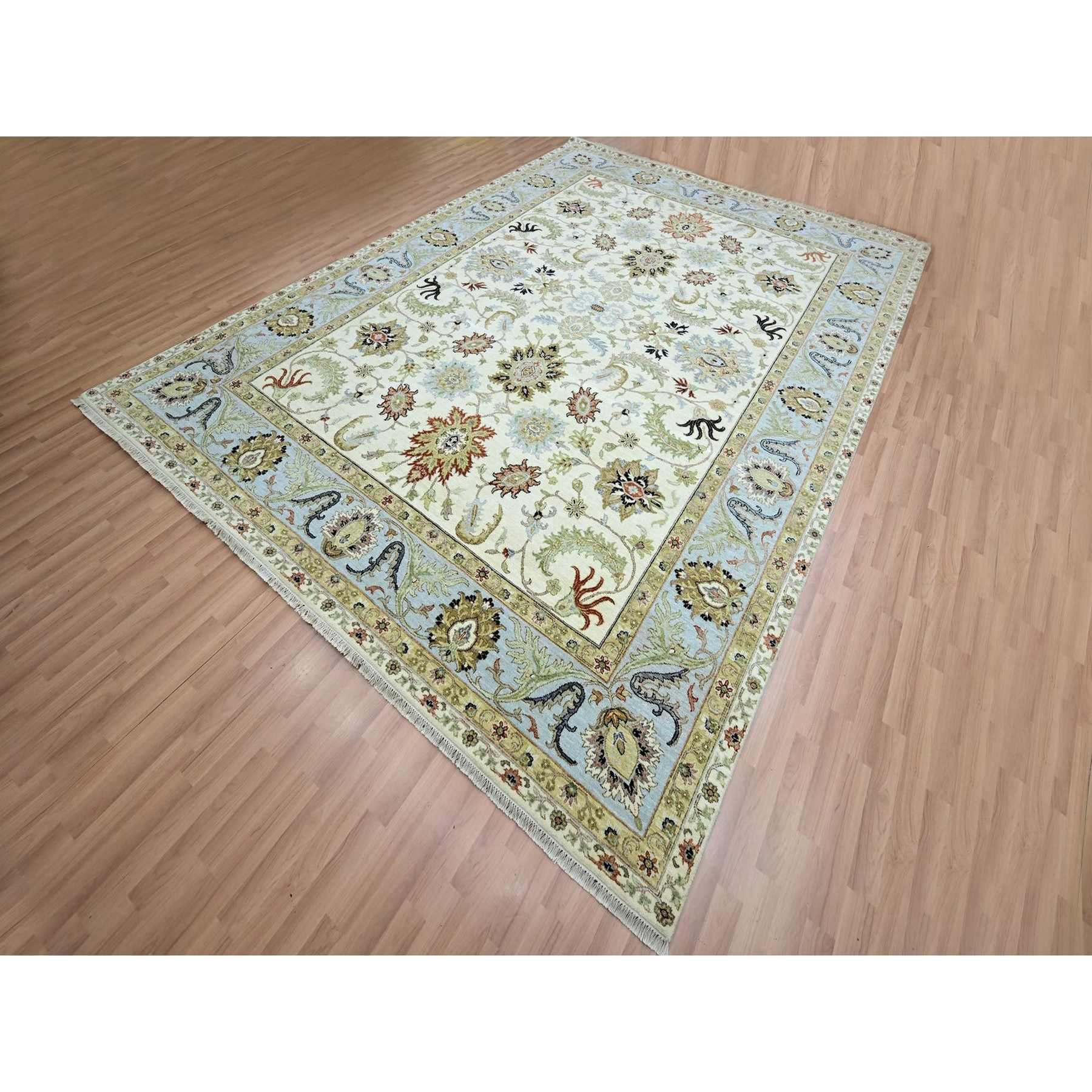 Oushak-And-Peshawar-Hand-Knotted-Rug-416465