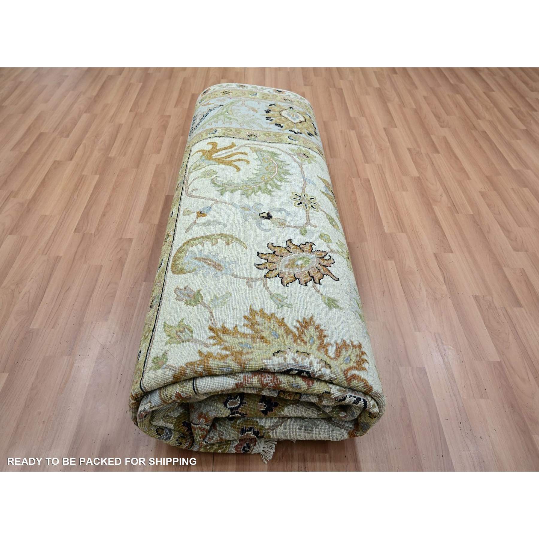 Oushak-And-Peshawar-Hand-Knotted-Rug-416465