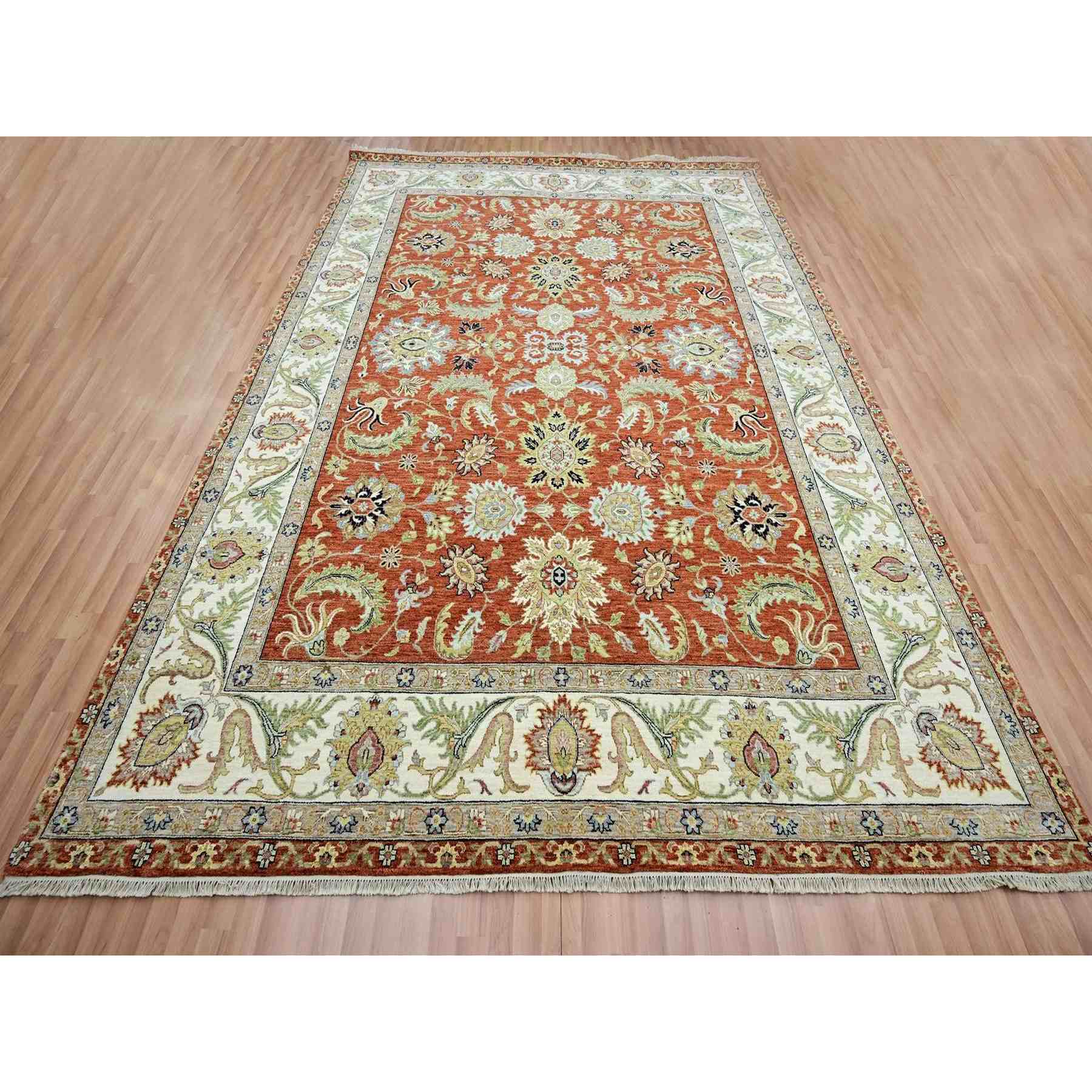 Oushak-And-Peshawar-Hand-Knotted-Rug-416470