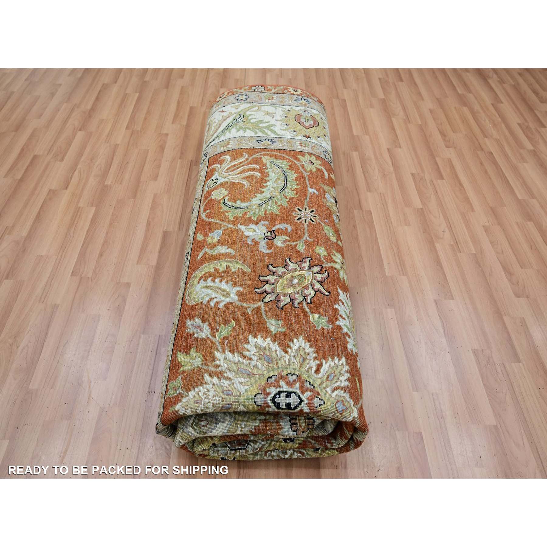 Oushak-And-Peshawar-Hand-Knotted-Rug-416470
