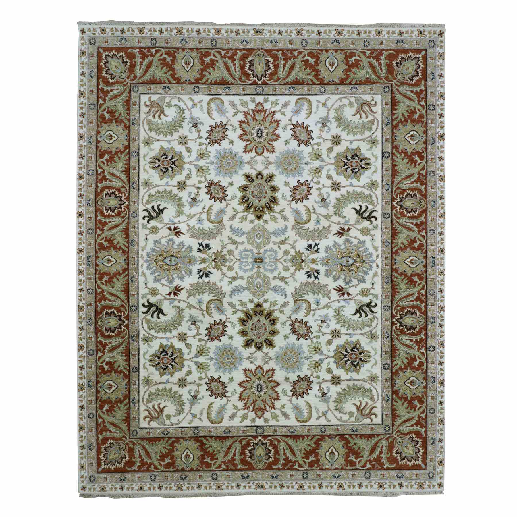 Oushak-And-Peshawar-Hand-Knotted-Rug-416475