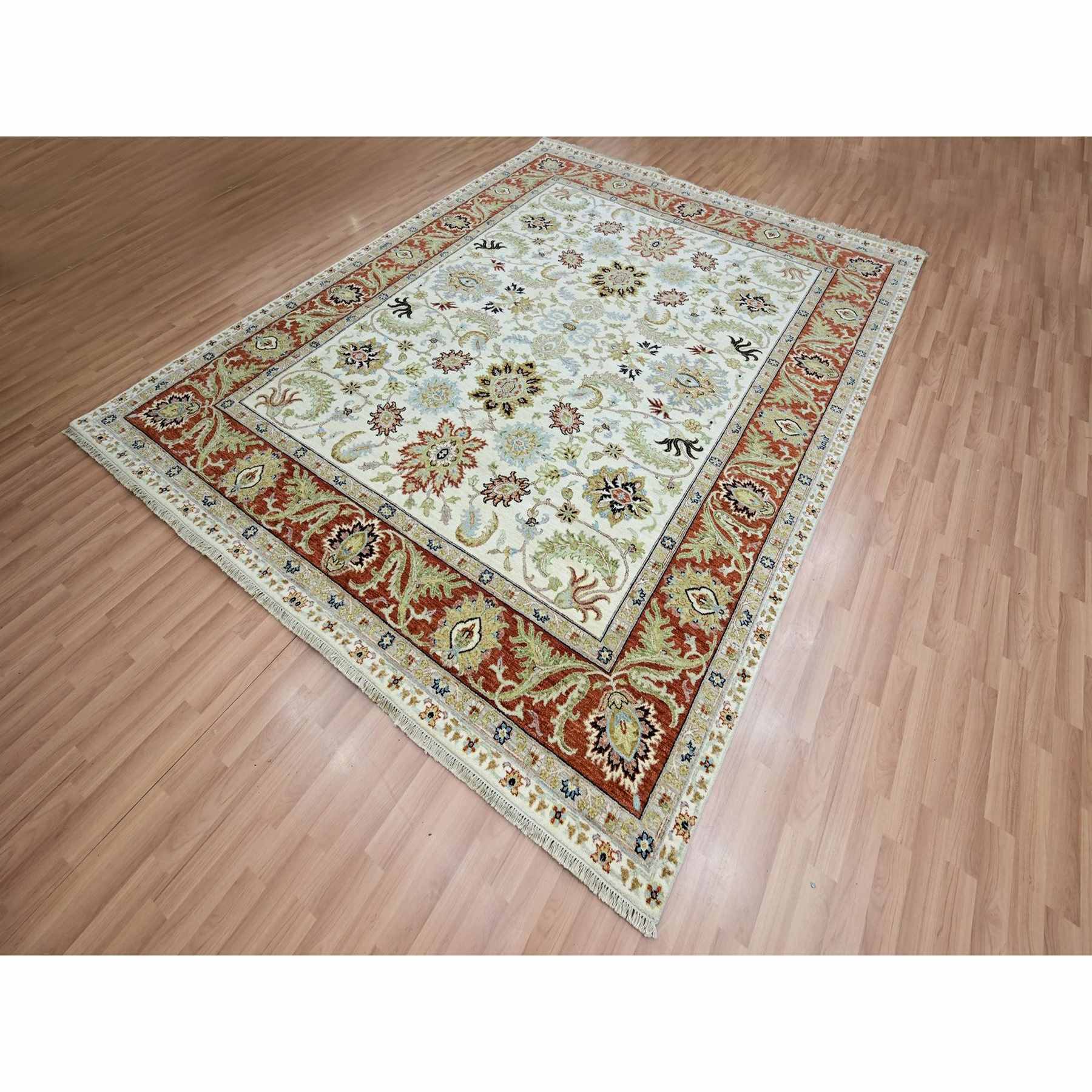 Oushak-And-Peshawar-Hand-Knotted-Rug-416475