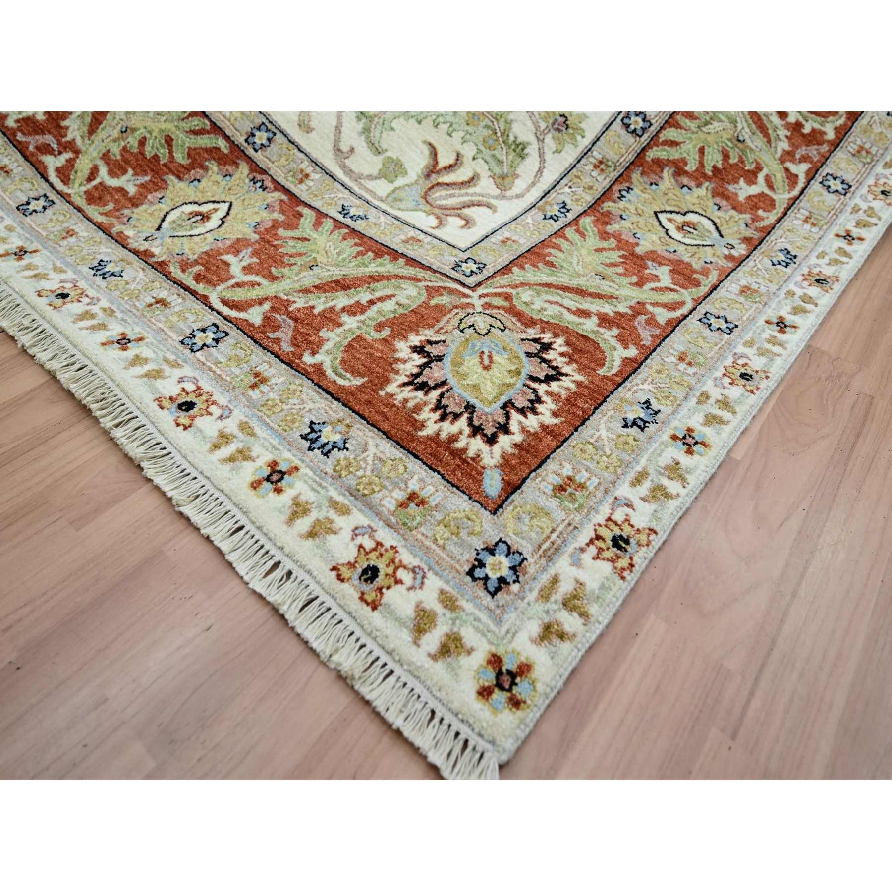 Oushak-And-Peshawar-Hand-Knotted-Rug-416475