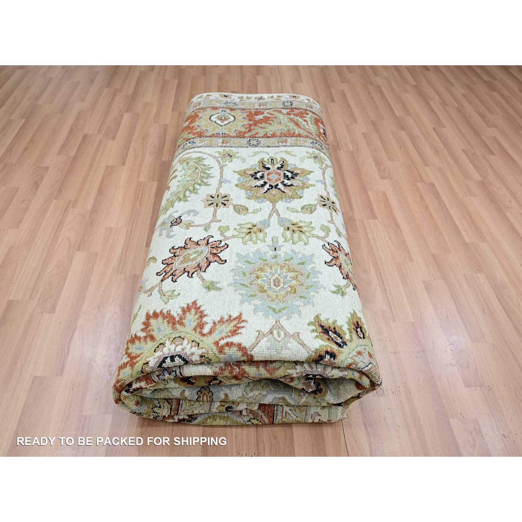 Oushak-And-Peshawar-Hand-Knotted-Rug-416475