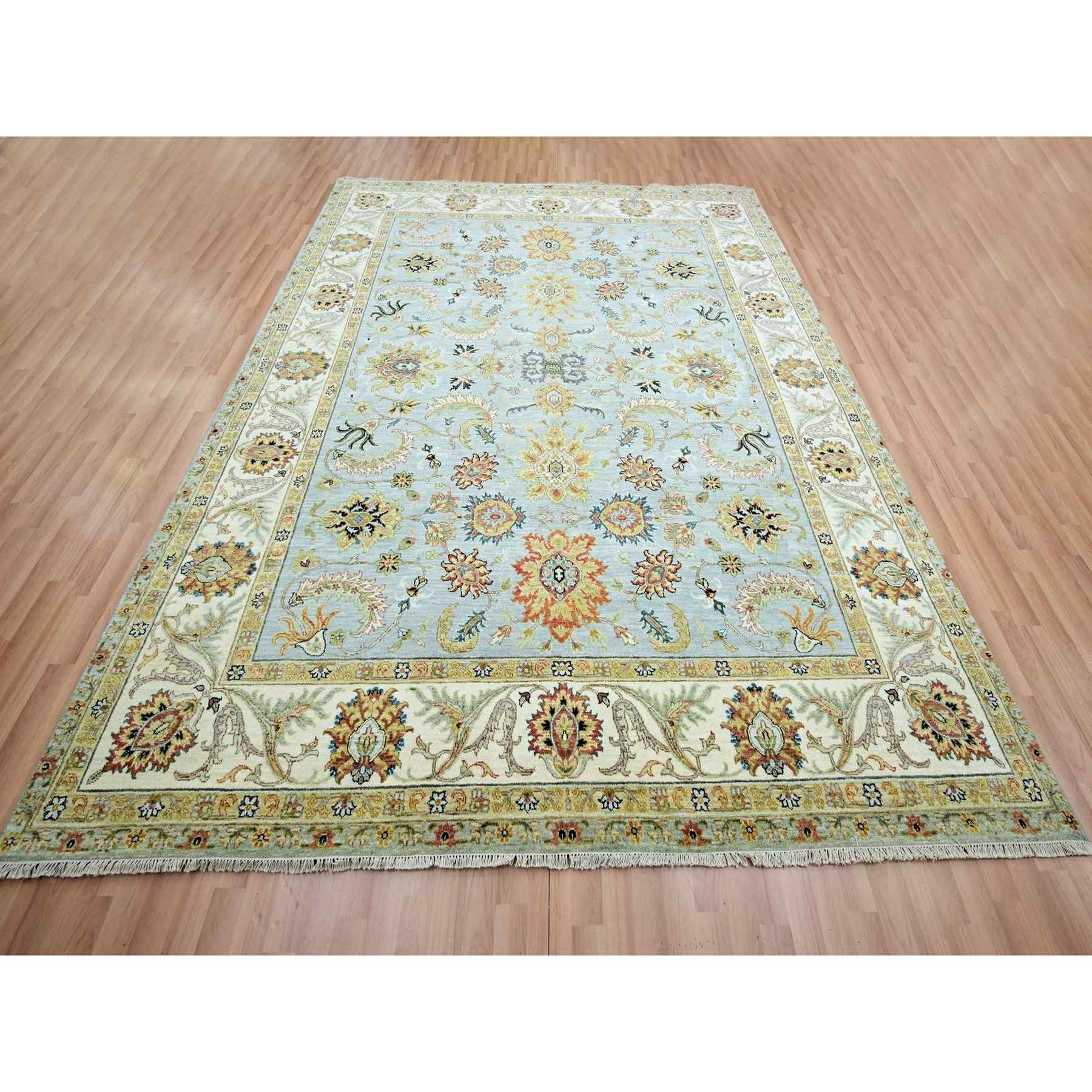 Oushak-And-Peshawar-Hand-Knotted-Rug-416485