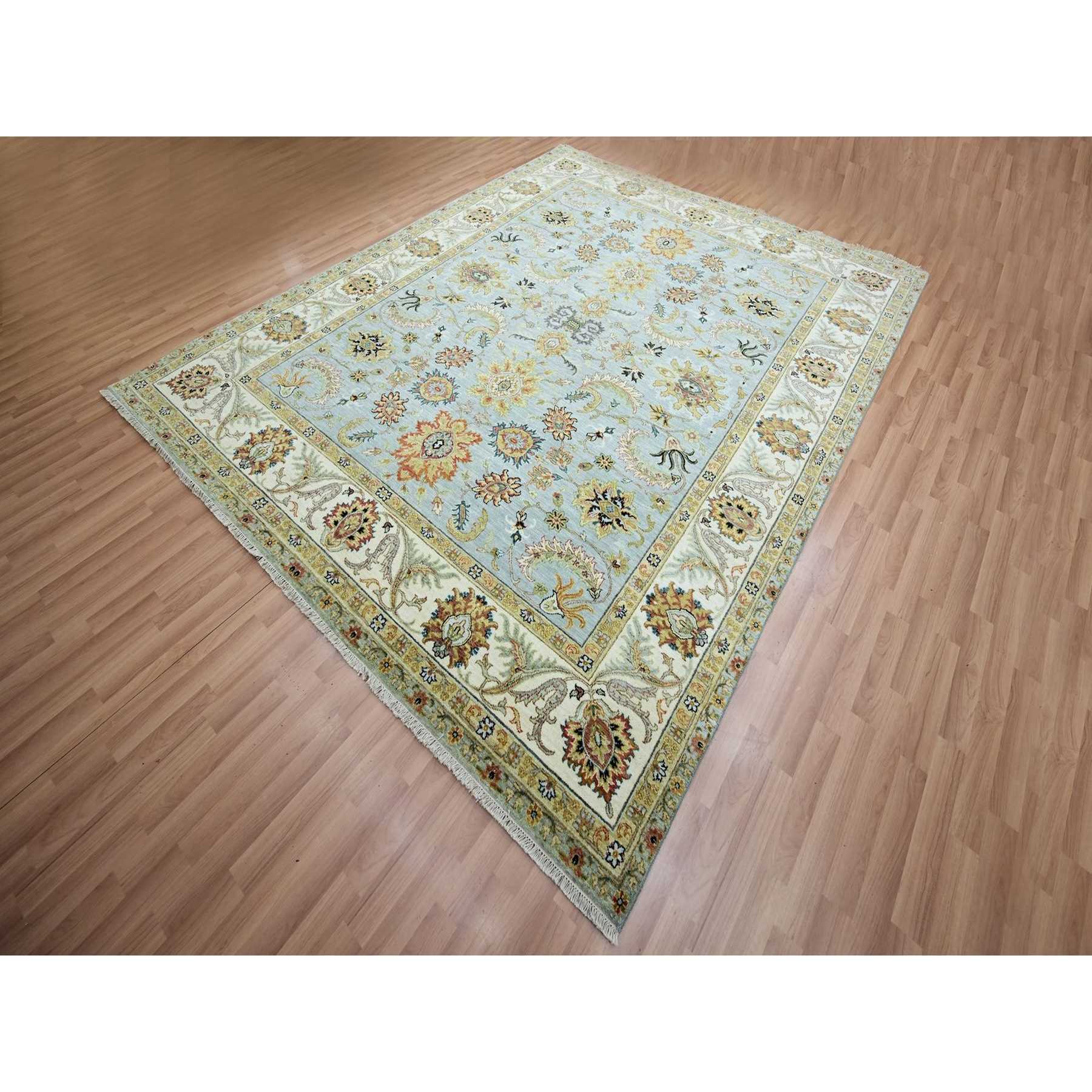 Oushak-And-Peshawar-Hand-Knotted-Rug-416485