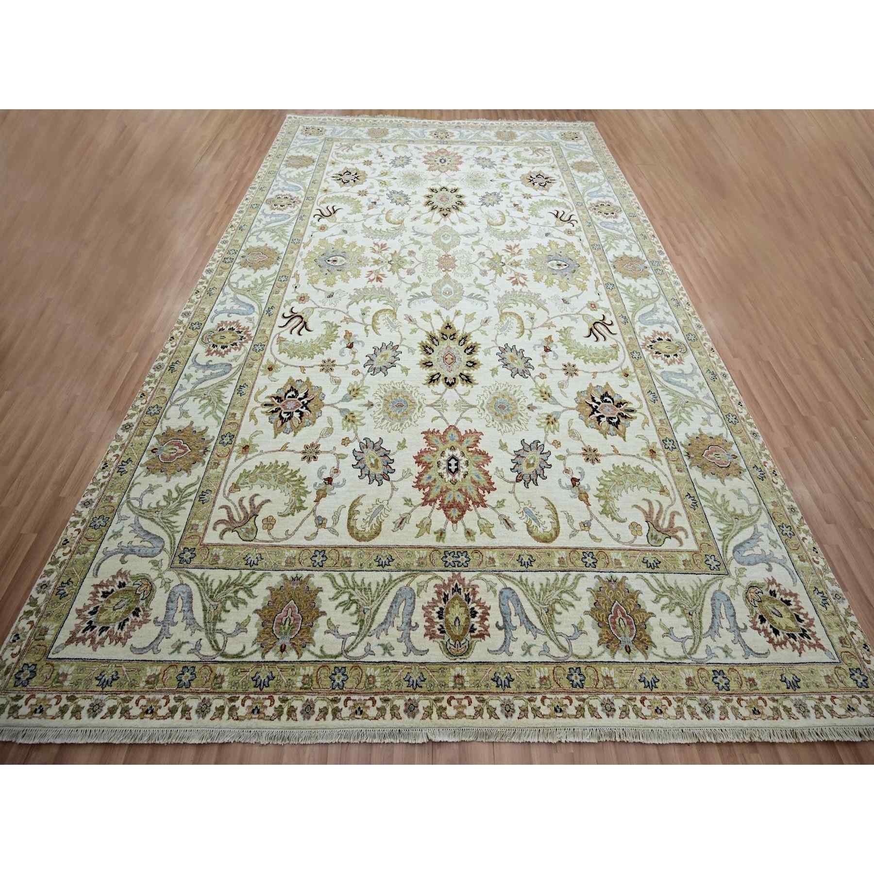 Oushak-And-Peshawar-Hand-Knotted-Rug-416495