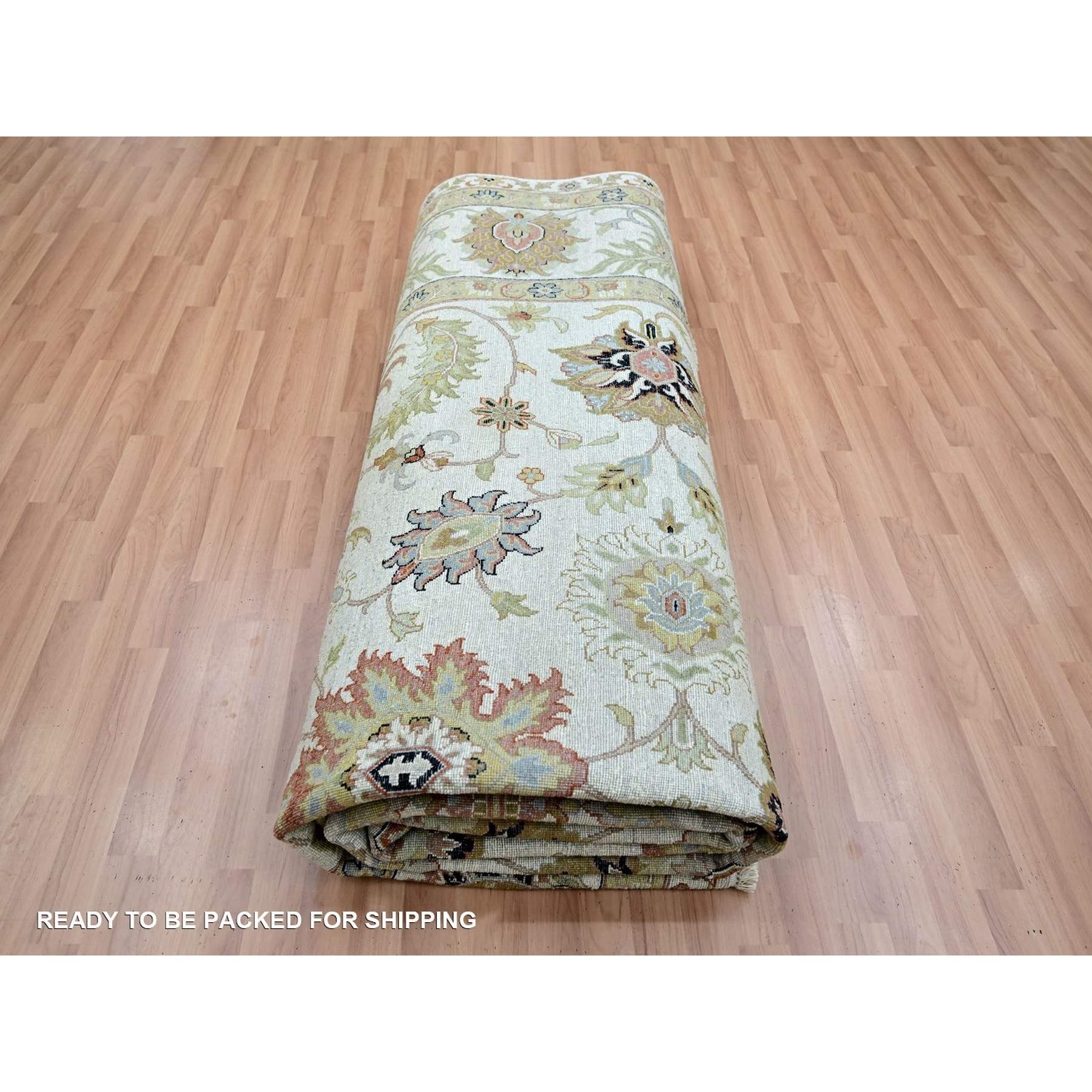 Oushak-And-Peshawar-Hand-Knotted-Rug-416495