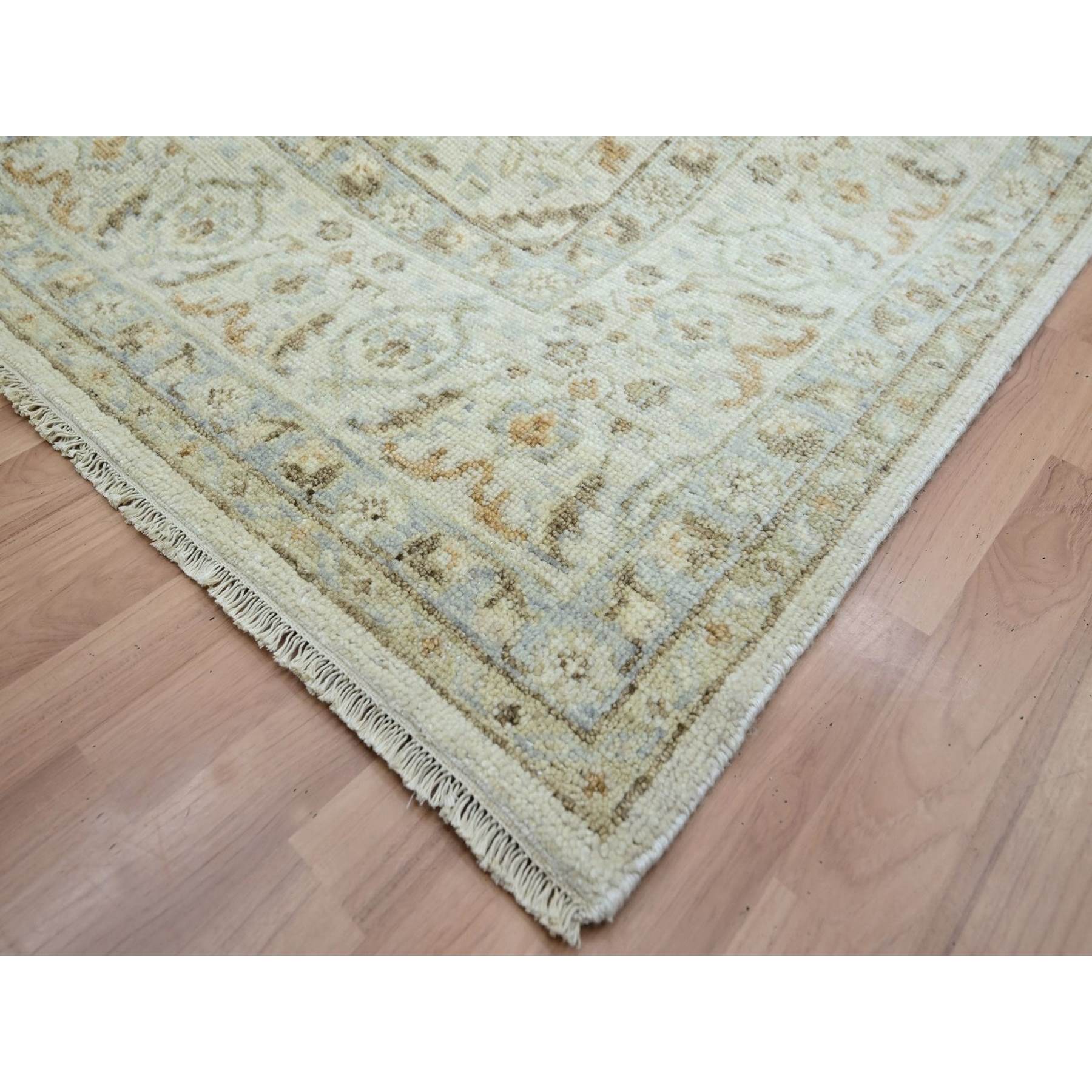 Oushak-And-Peshawar-Hand-Knotted-Rug-416520