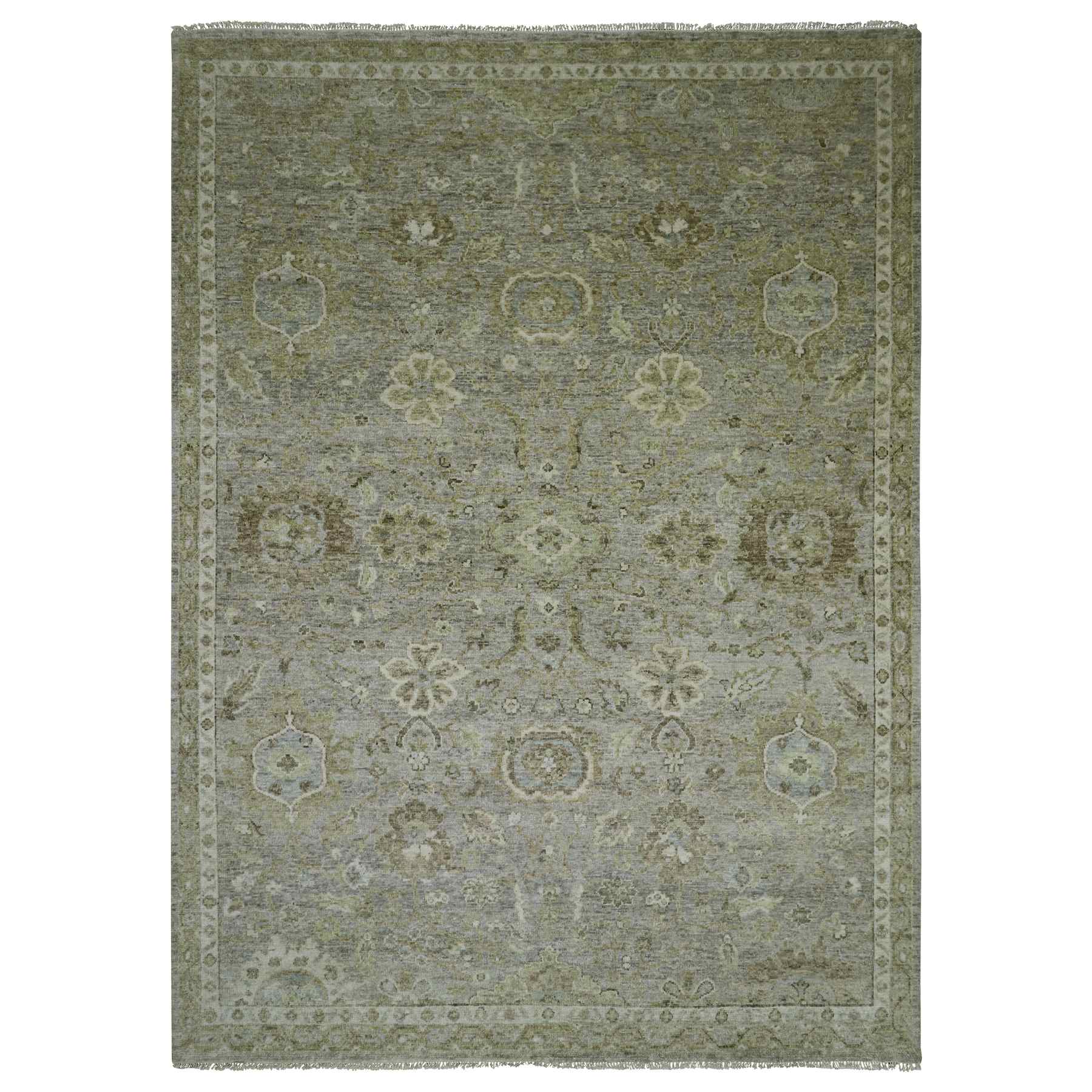 Oushak-And-Peshawar-Hand-Knotted-Rug-416530
