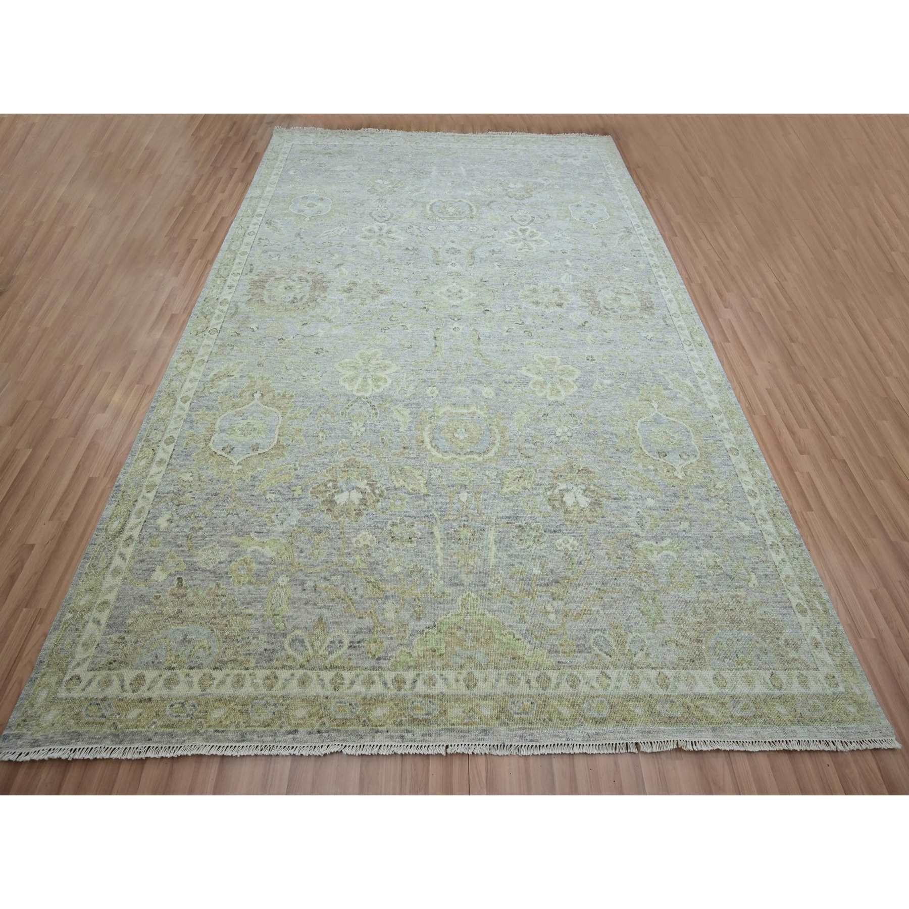 Oushak-And-Peshawar-Hand-Knotted-Rug-416530