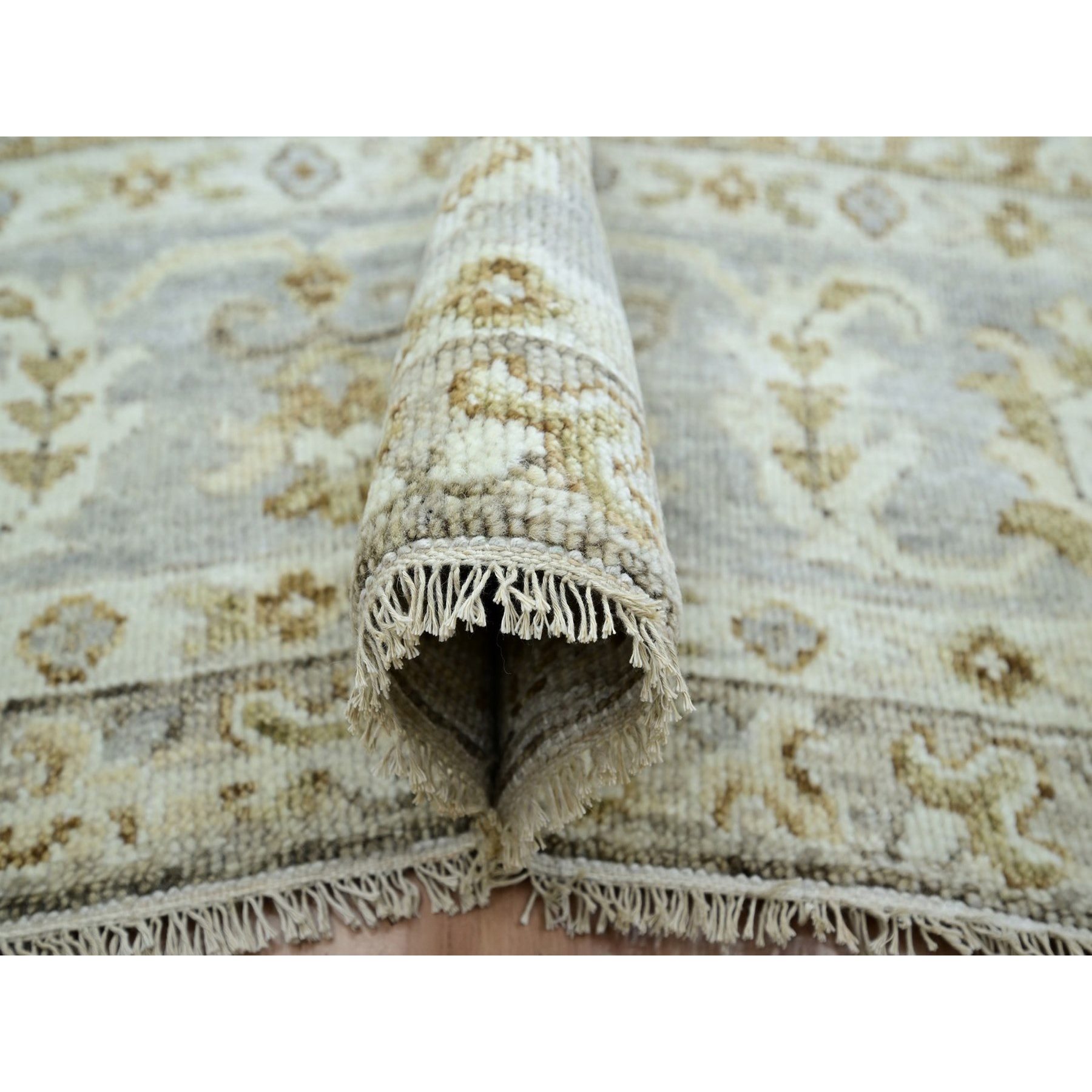 Oushak-And-Peshawar-Hand-Knotted-Rug-416535