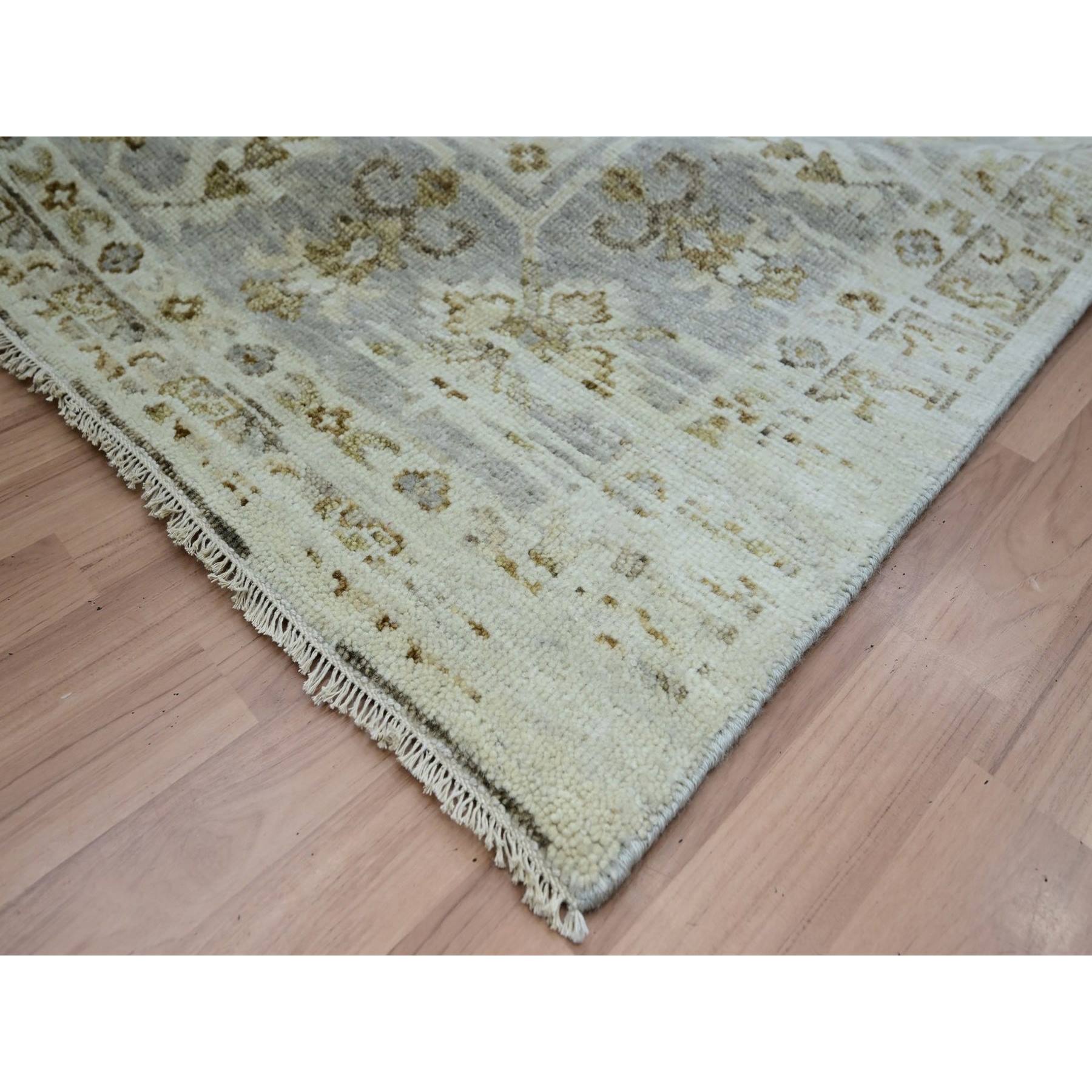 Oushak-And-Peshawar-Hand-Knotted-Rug-416535