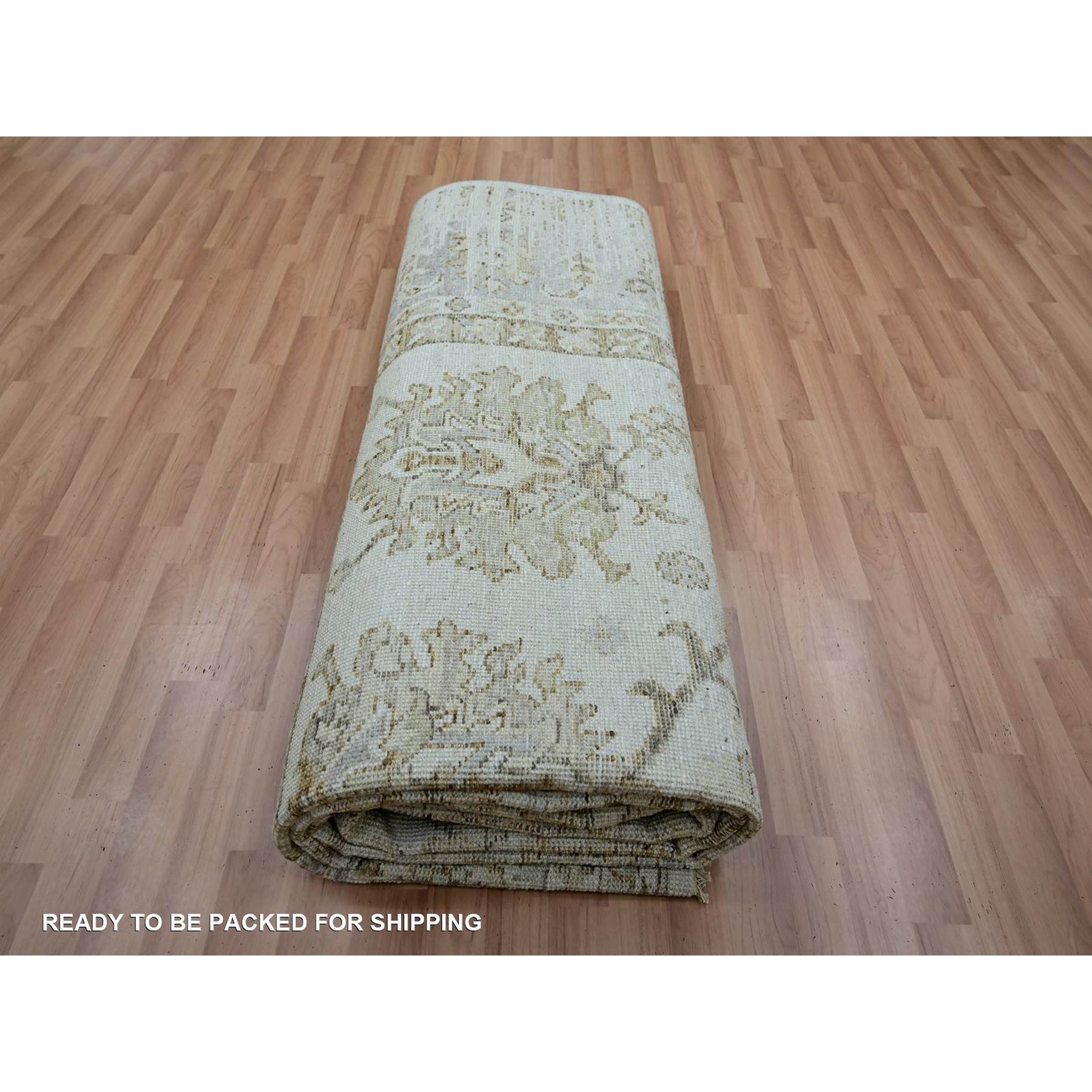 Oushak-And-Peshawar-Hand-Knotted-Rug-416535
