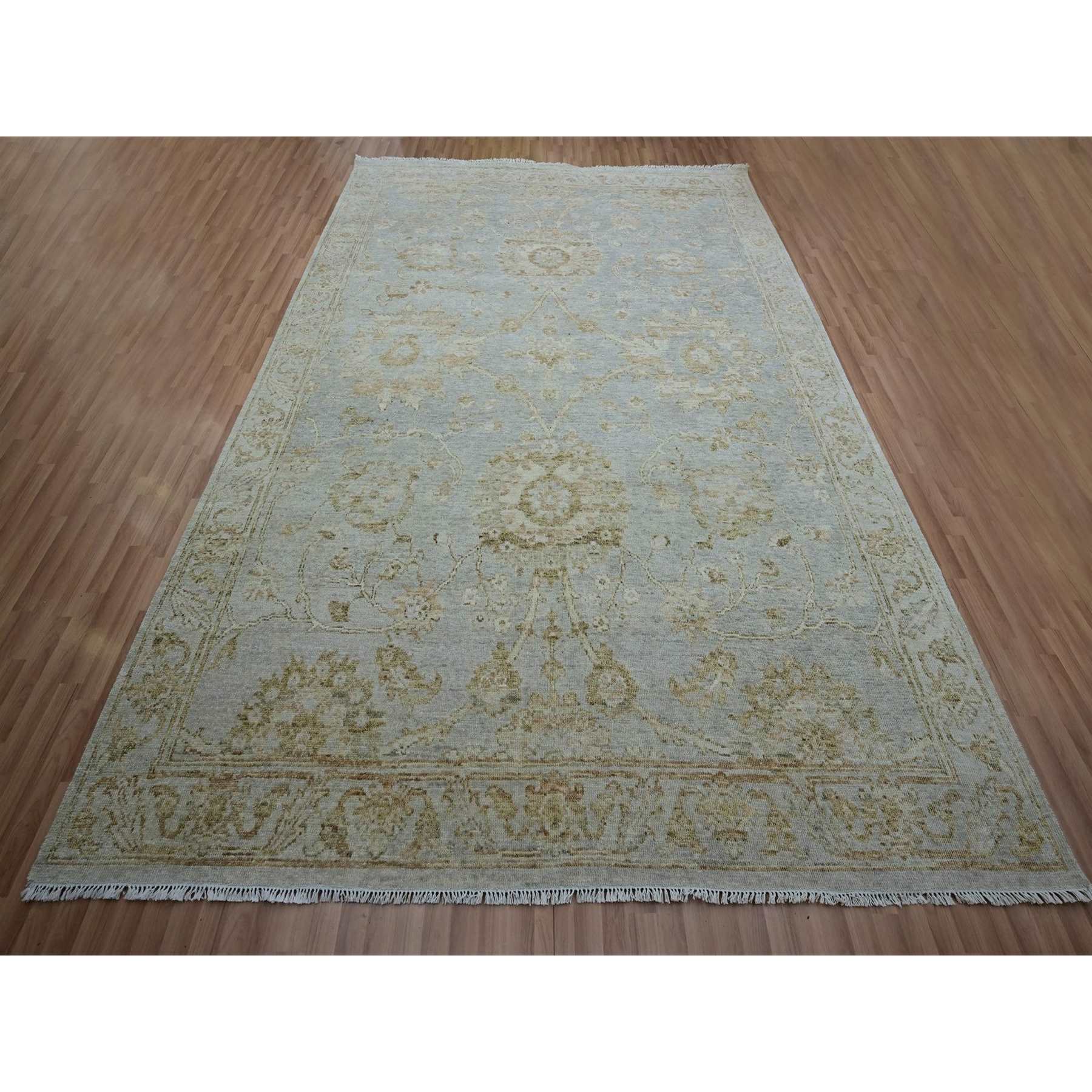 Oushak-And-Peshawar-Hand-Knotted-Rug-416540