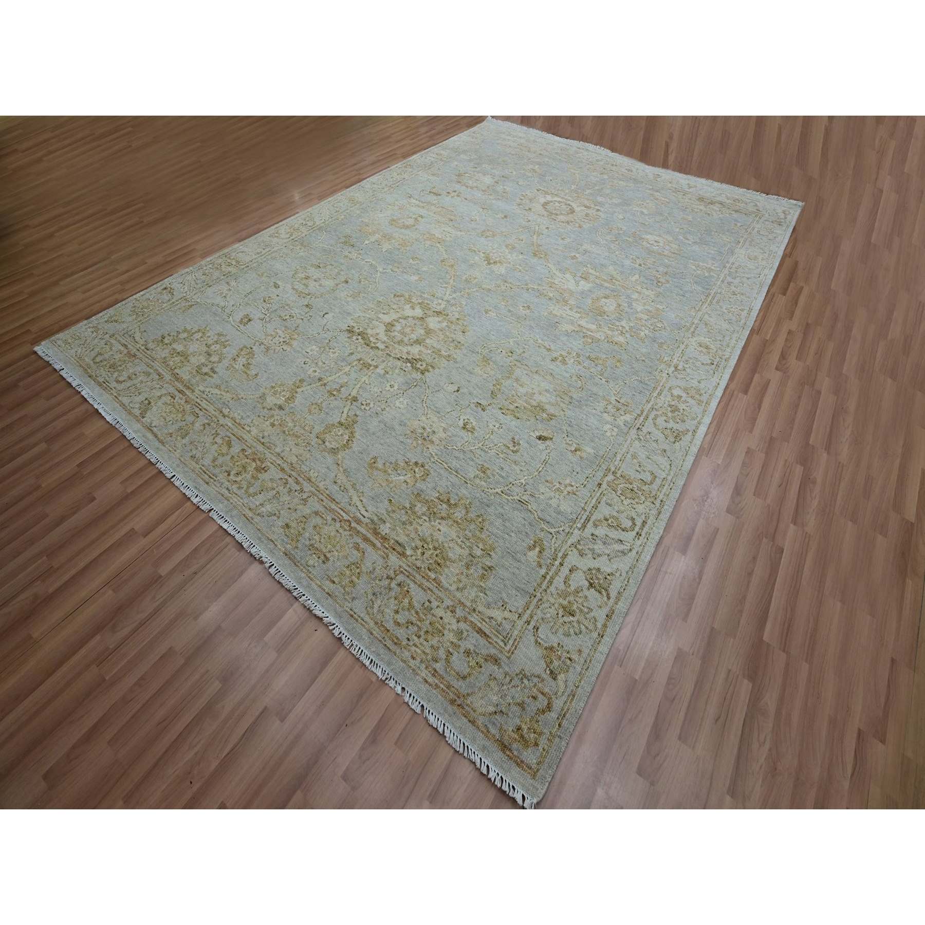 Oushak-And-Peshawar-Hand-Knotted-Rug-416540