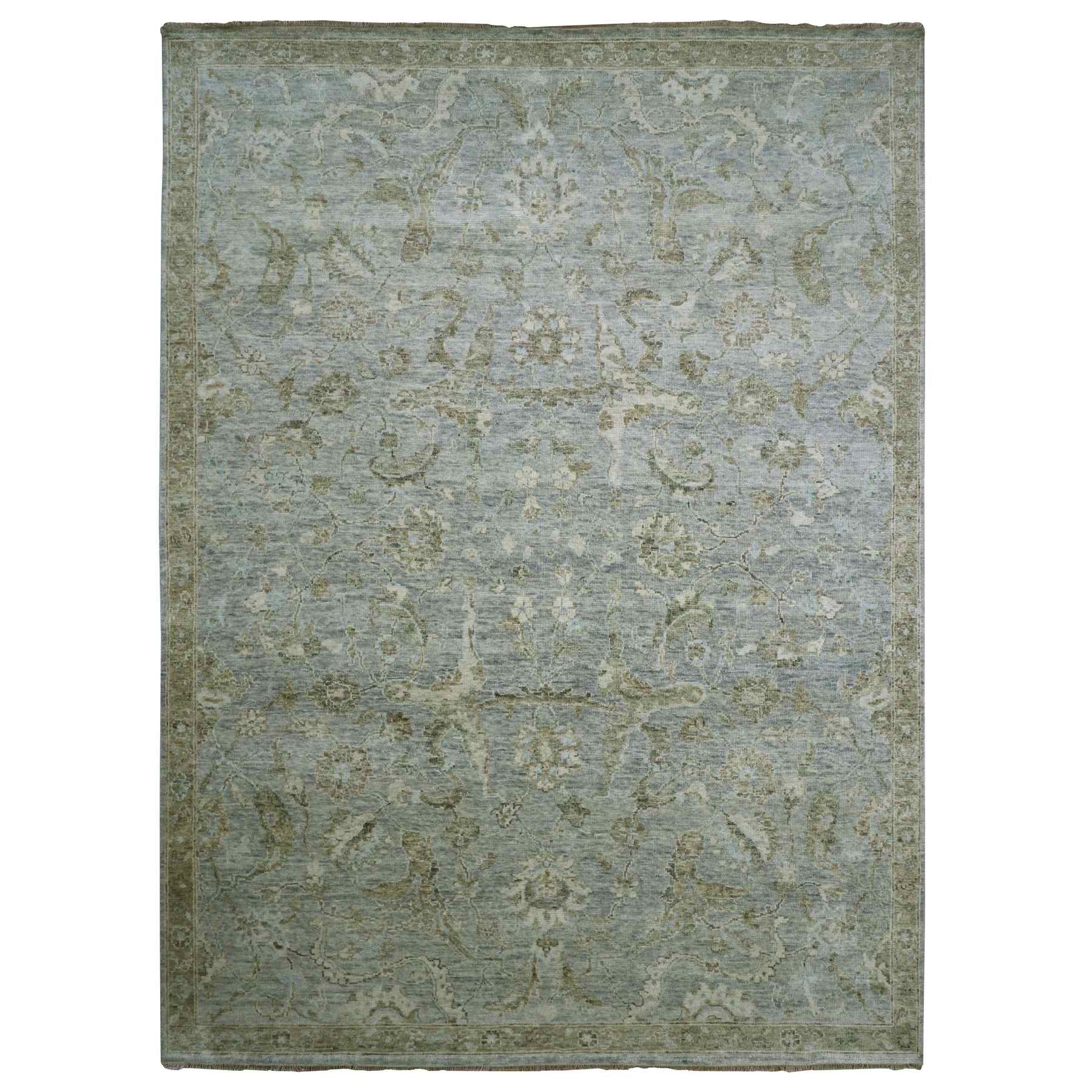 Oushak-And-Peshawar-Hand-Knotted-Rug-416545