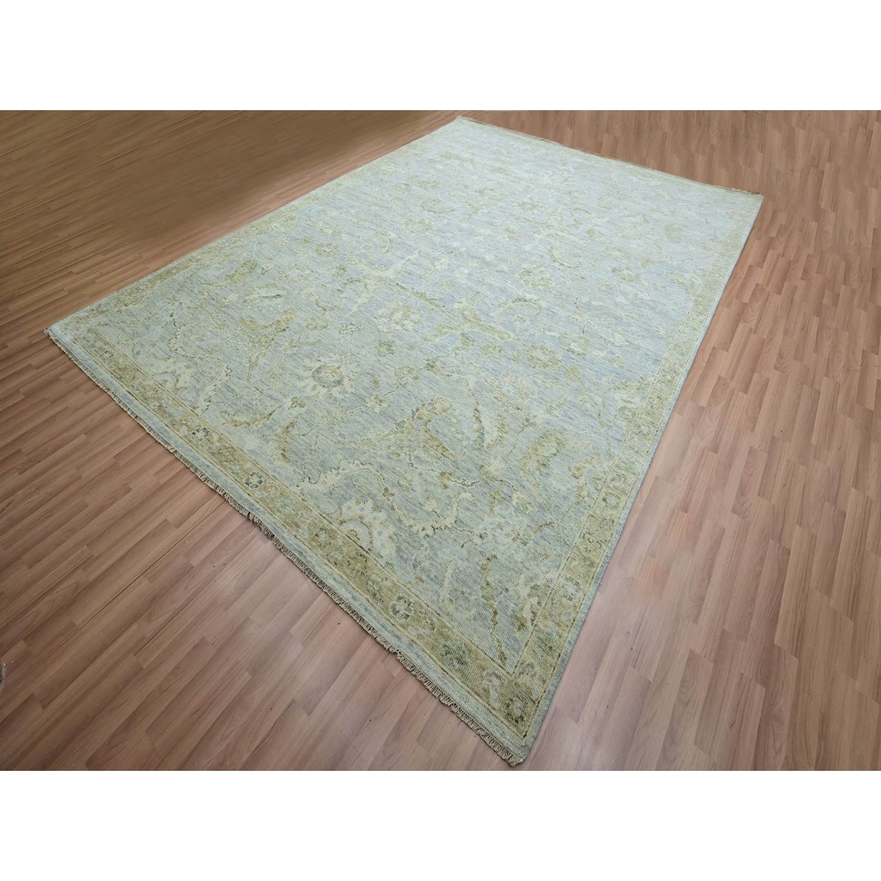 Oushak-And-Peshawar-Hand-Knotted-Rug-416545
