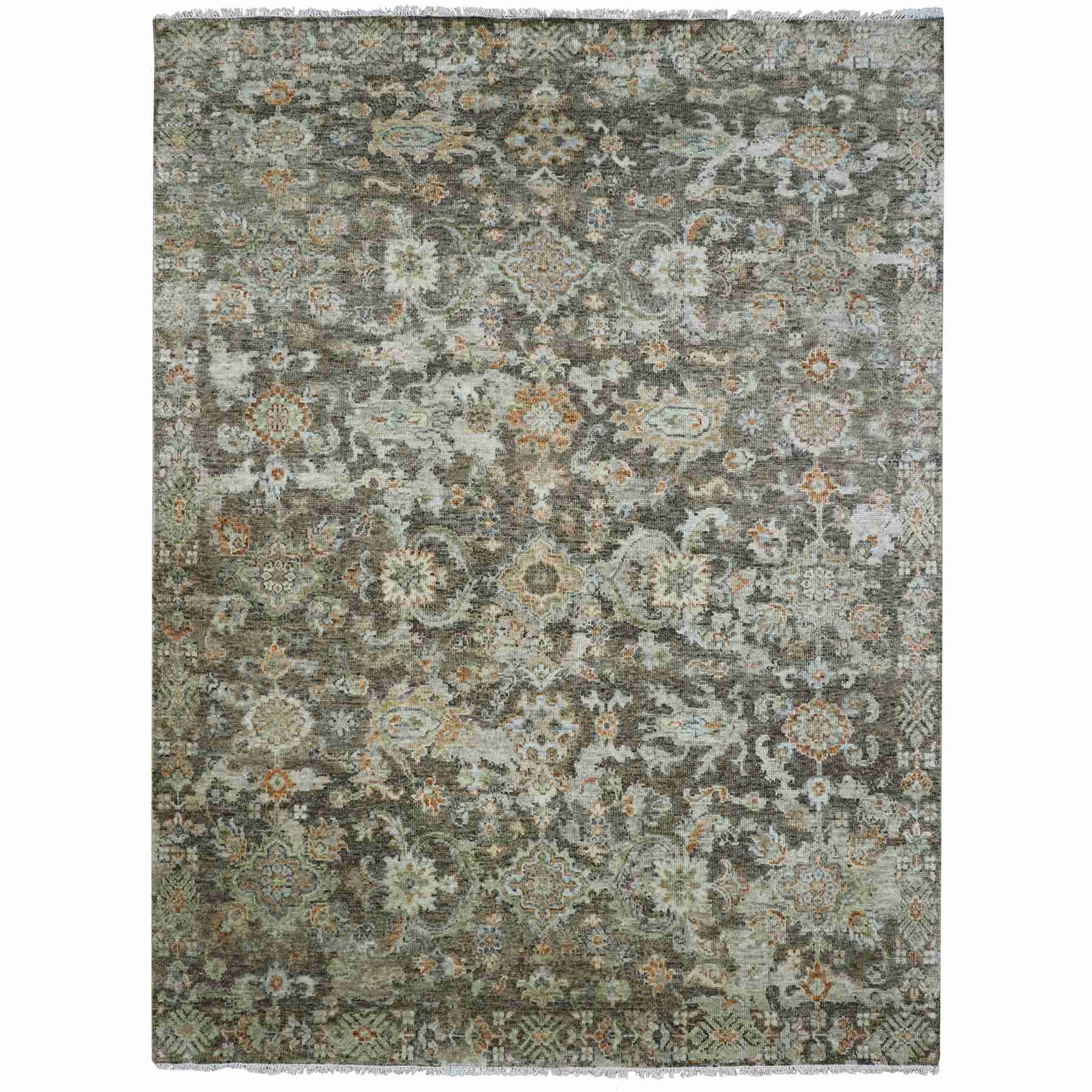 Oushak-And-Peshawar-Hand-Knotted-Rug-416565