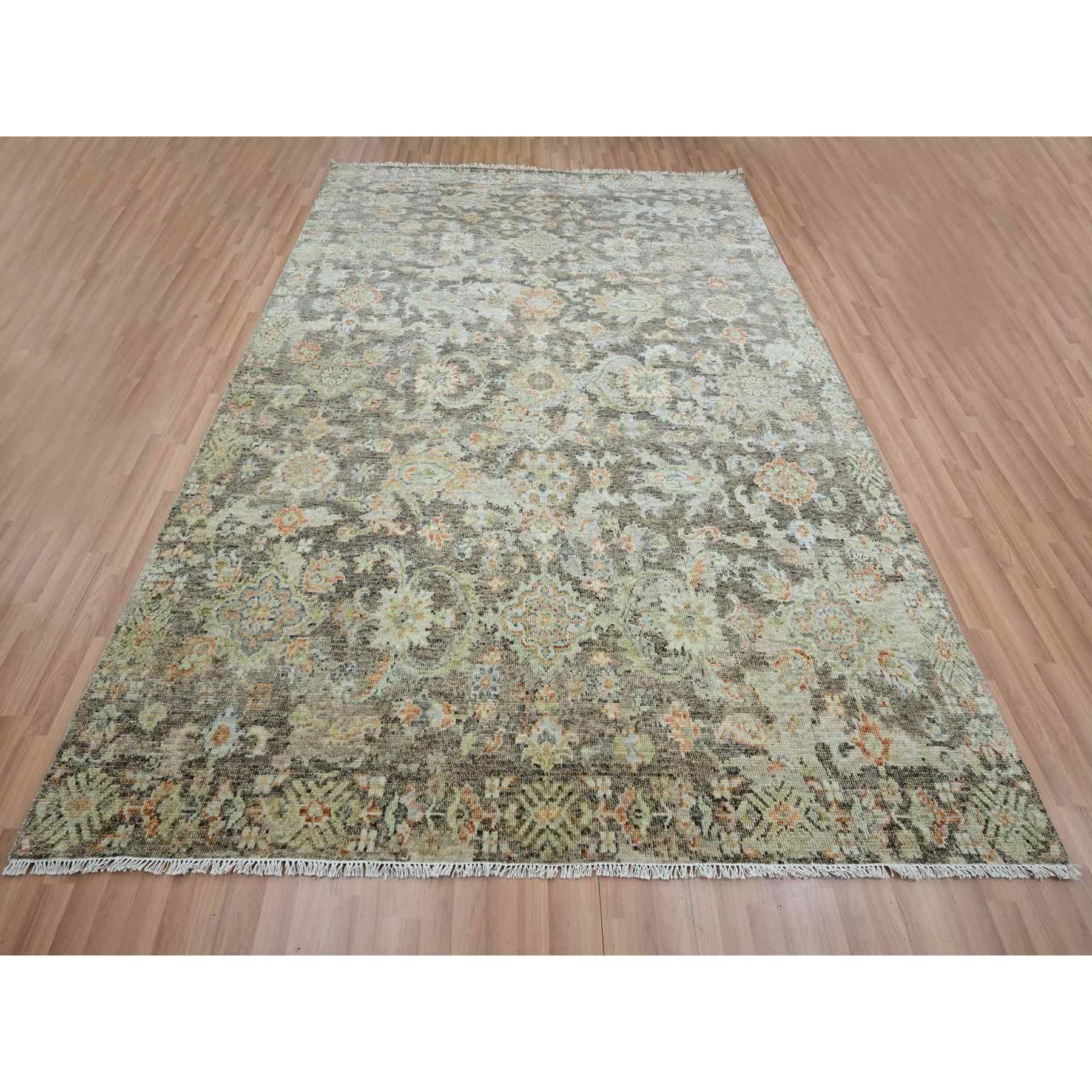Oushak-And-Peshawar-Hand-Knotted-Rug-416565