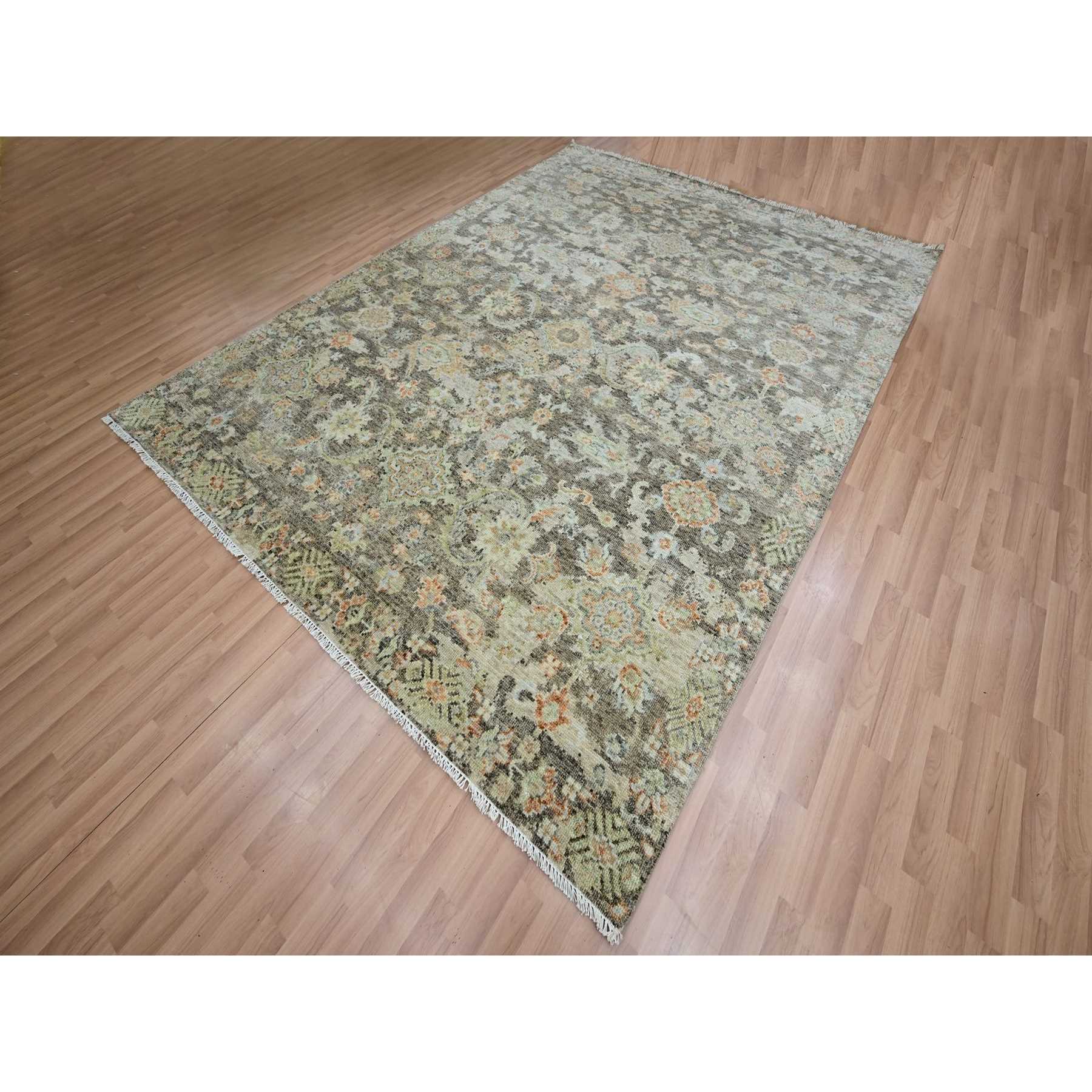 Oushak-And-Peshawar-Hand-Knotted-Rug-416565