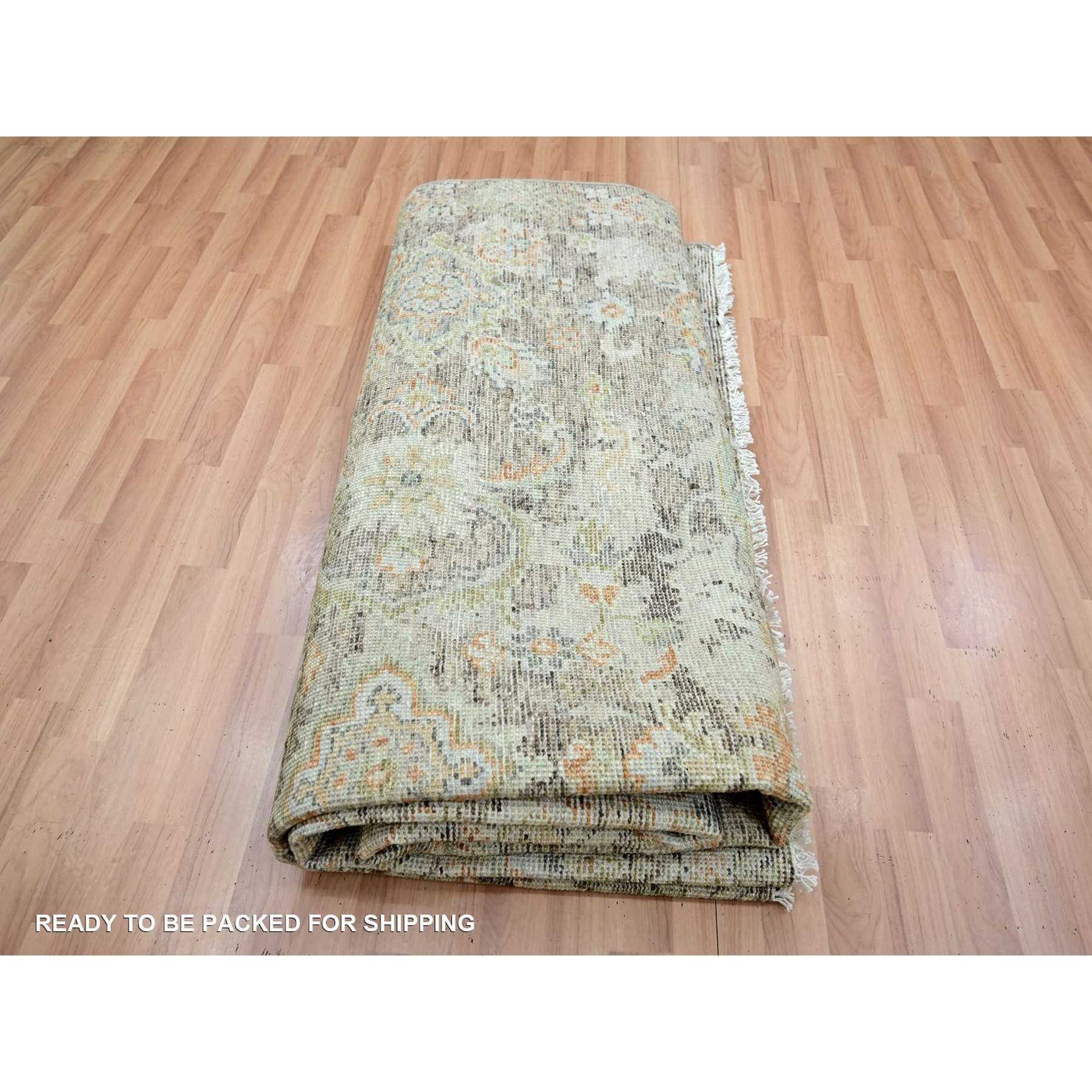 Oushak-And-Peshawar-Hand-Knotted-Rug-416565