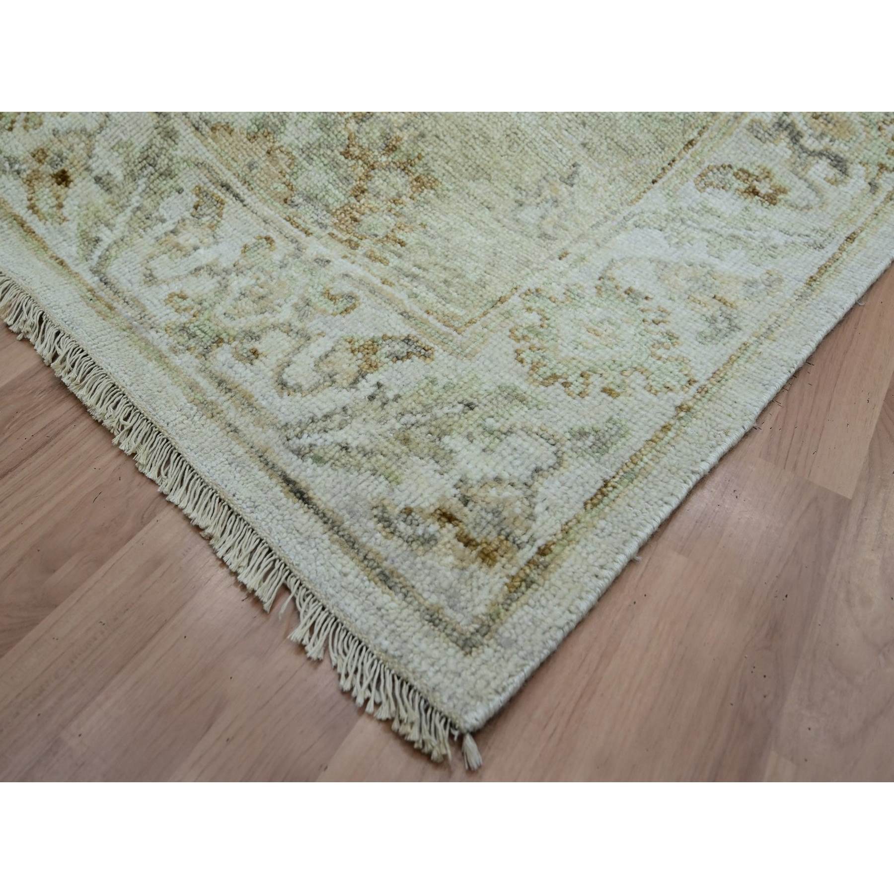 Oushak-And-Peshawar-Hand-Knotted-Rug-416570