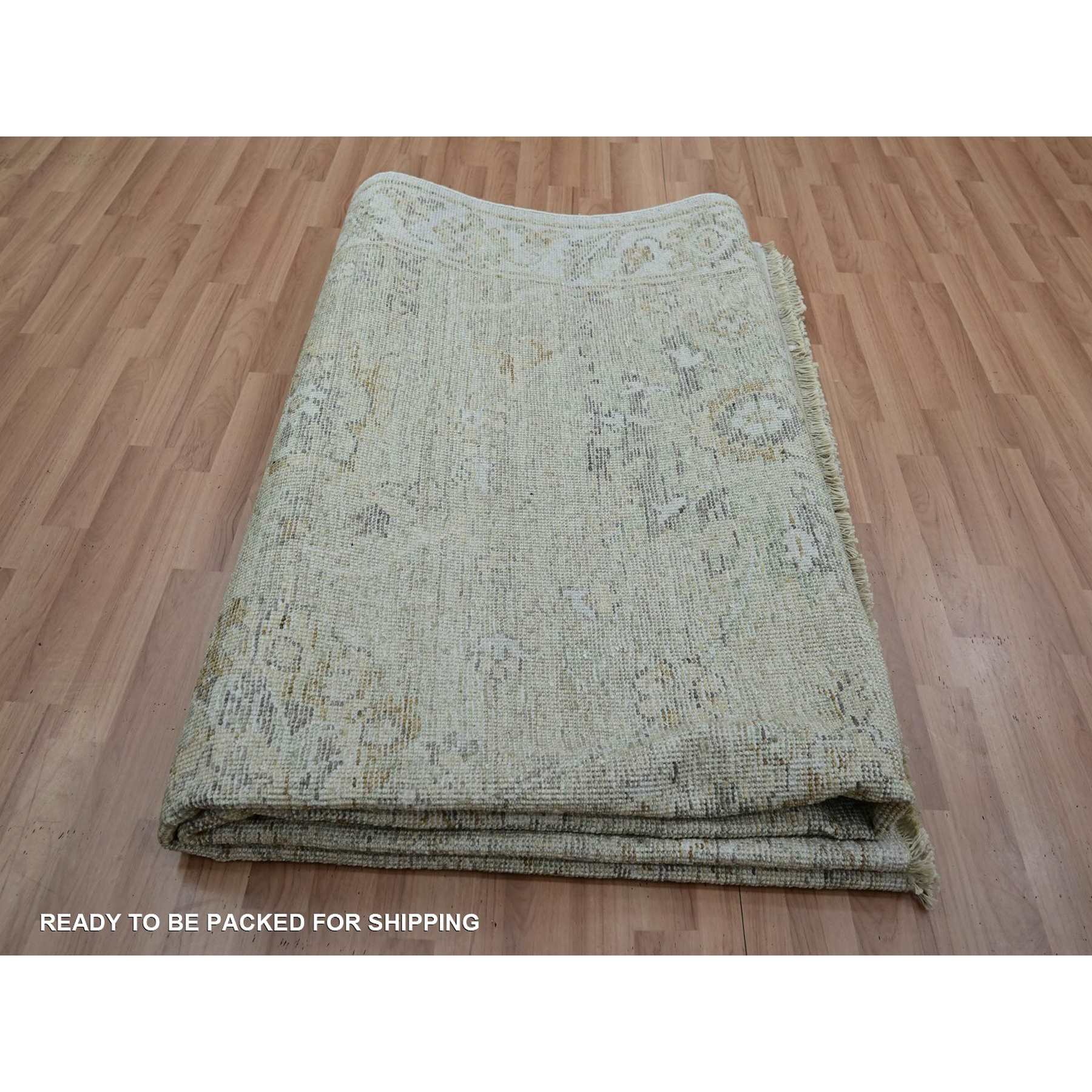 Oushak-And-Peshawar-Hand-Knotted-Rug-416570