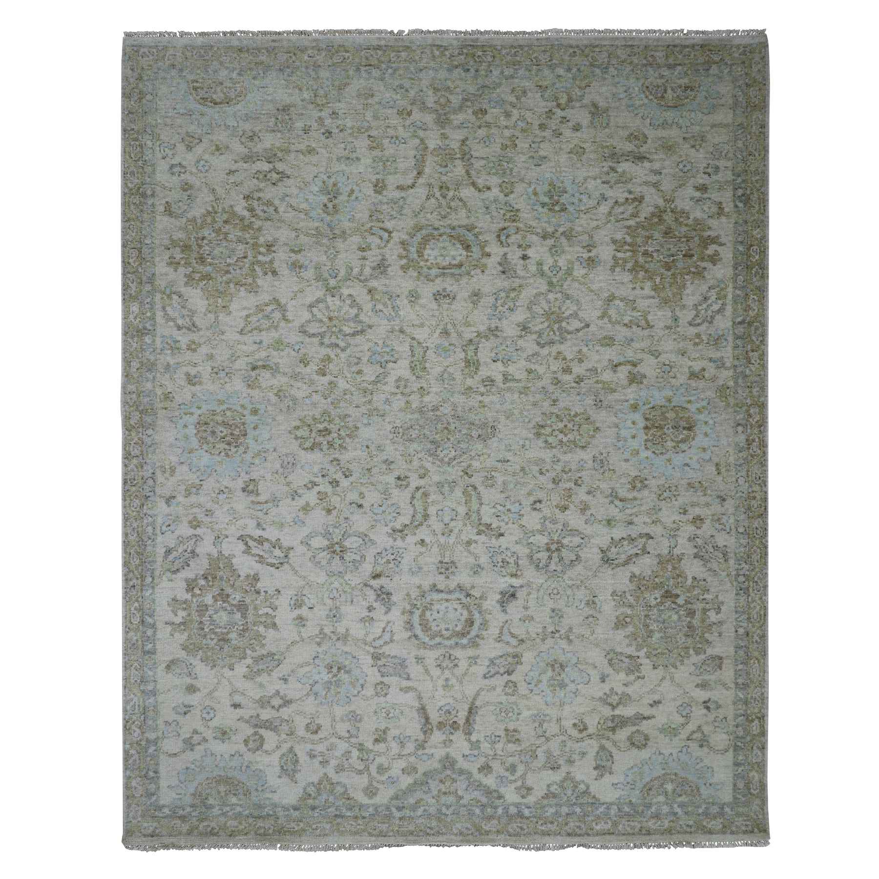 Oushak-And-Peshawar-Hand-Knotted-Rug-416575