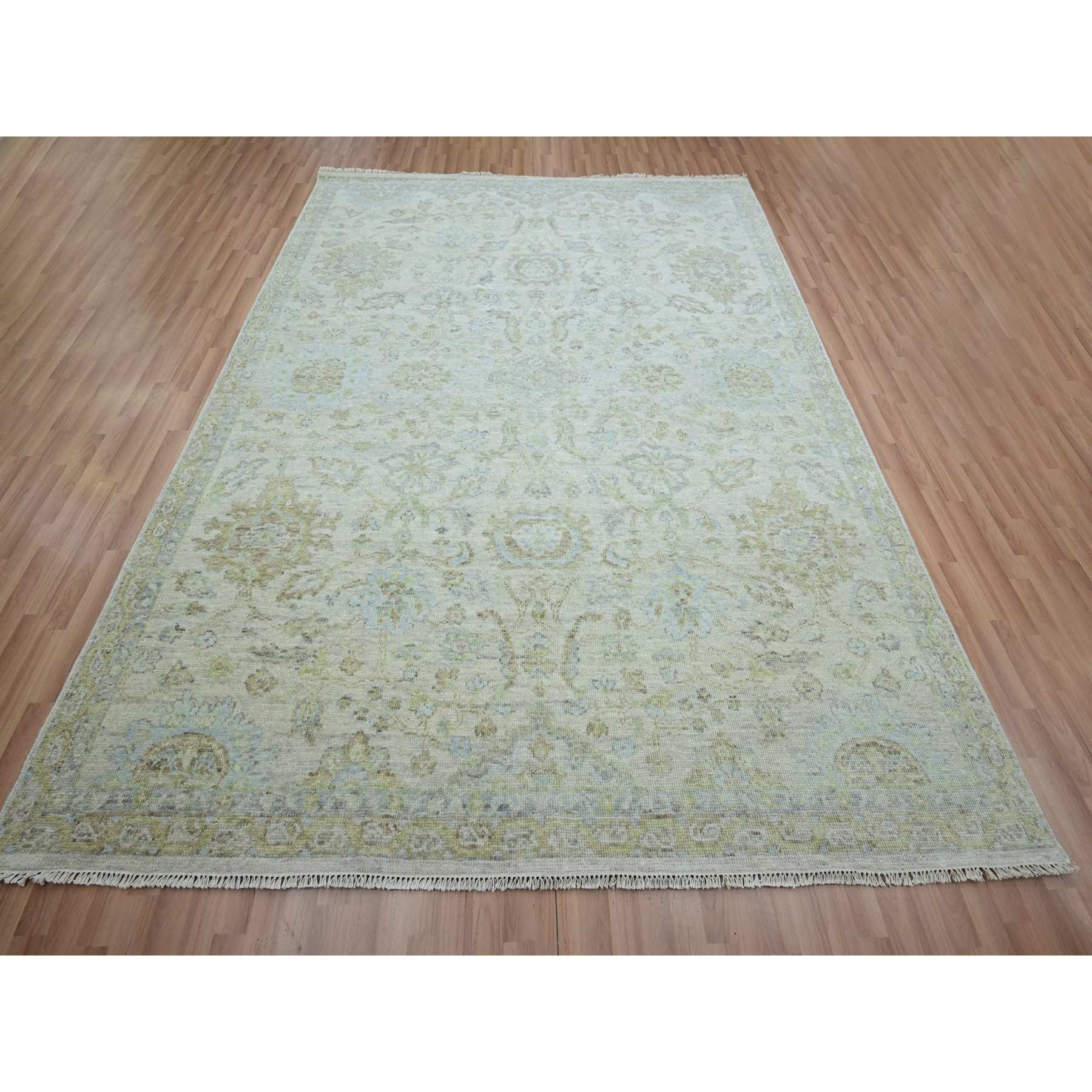 Oushak-And-Peshawar-Hand-Knotted-Rug-416575