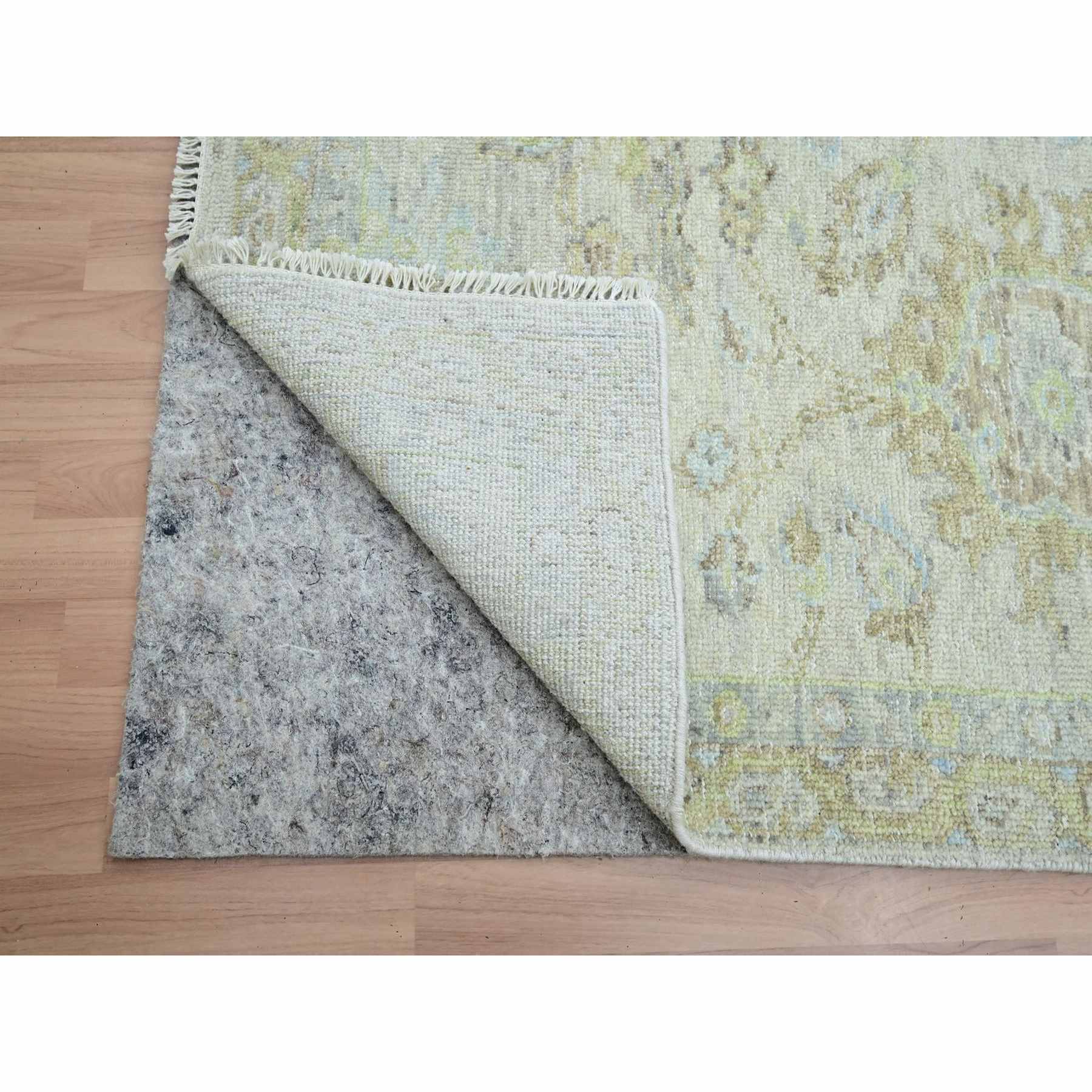 Oushak-And-Peshawar-Hand-Knotted-Rug-416575